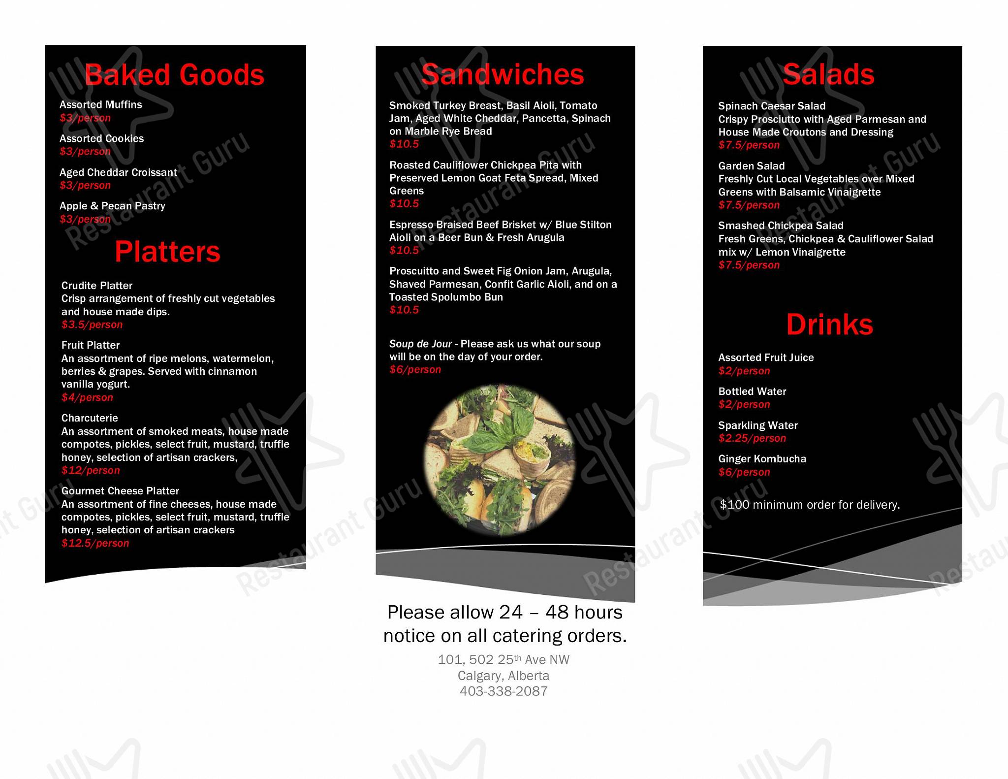 Menu pour Velvet Cafe - Menu