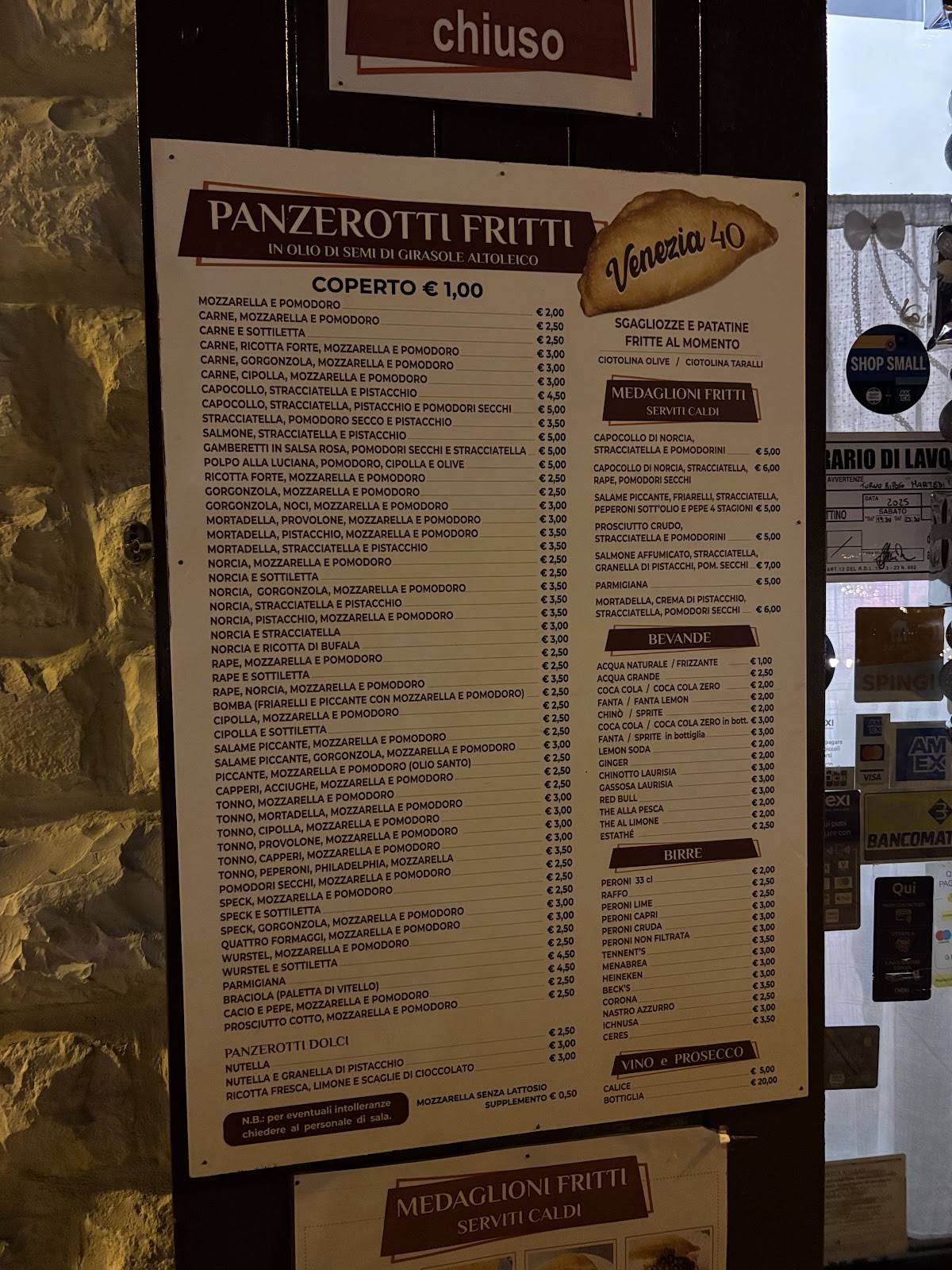 Menu di Venezia 40 