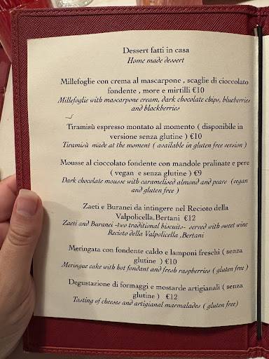 Menu di Ostaria Antico Dolo 