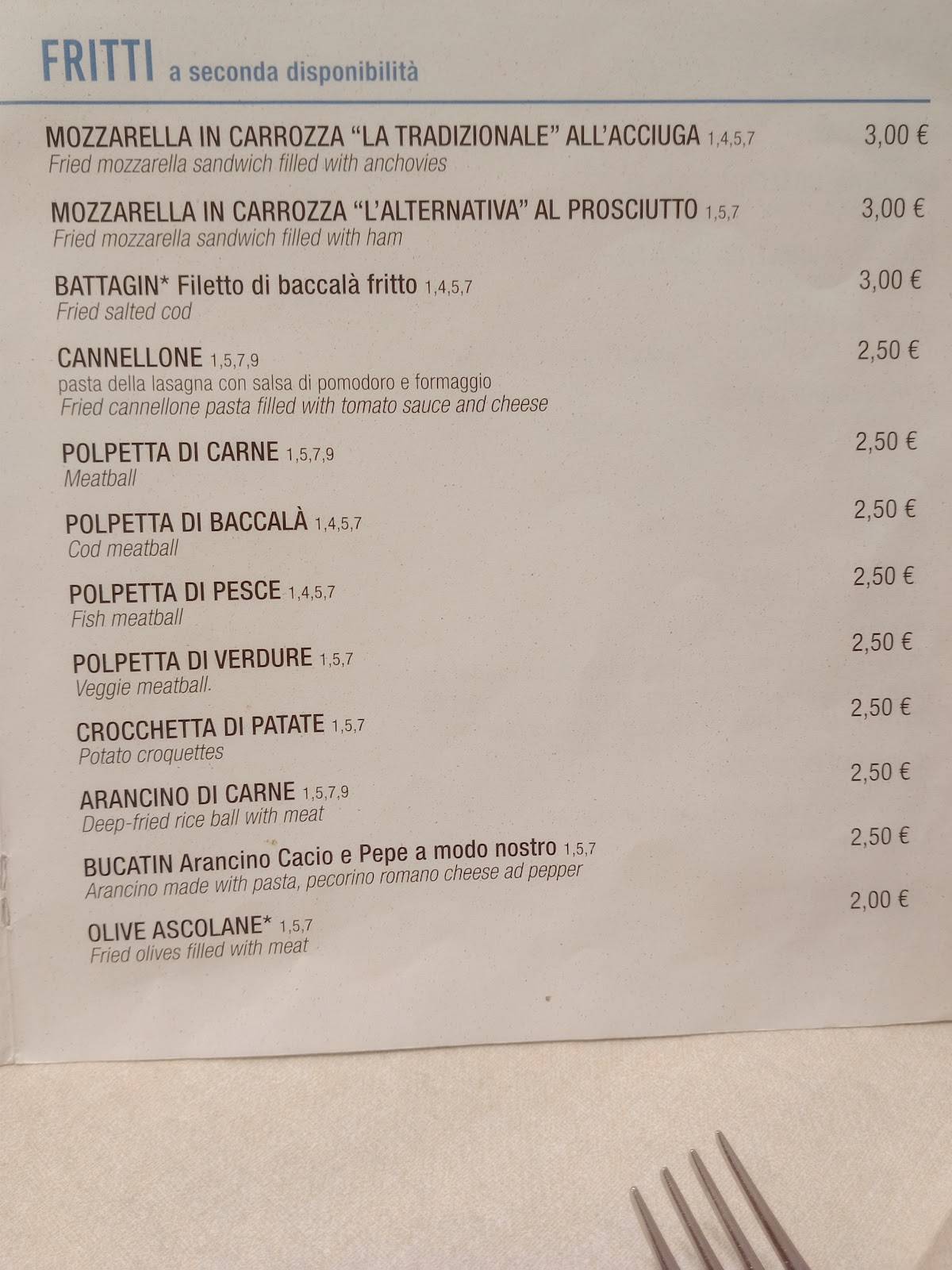 Menu di Rosticceria Gislon 