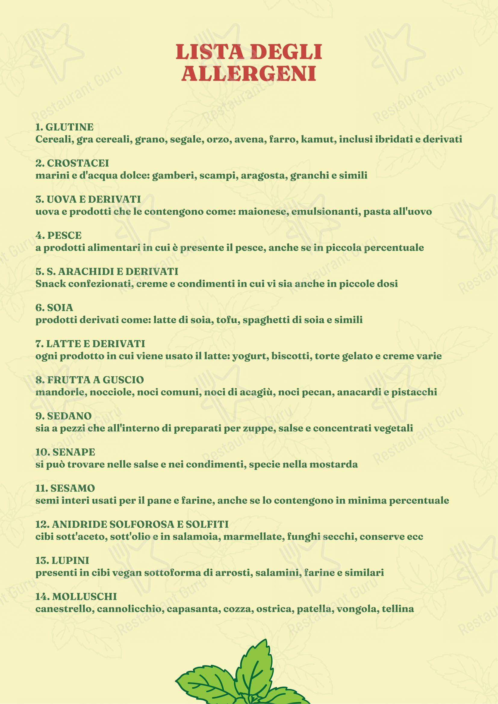 Menu bar per Verdevasinicola Cucina e Pizzeria d'Eccellenza ristorante