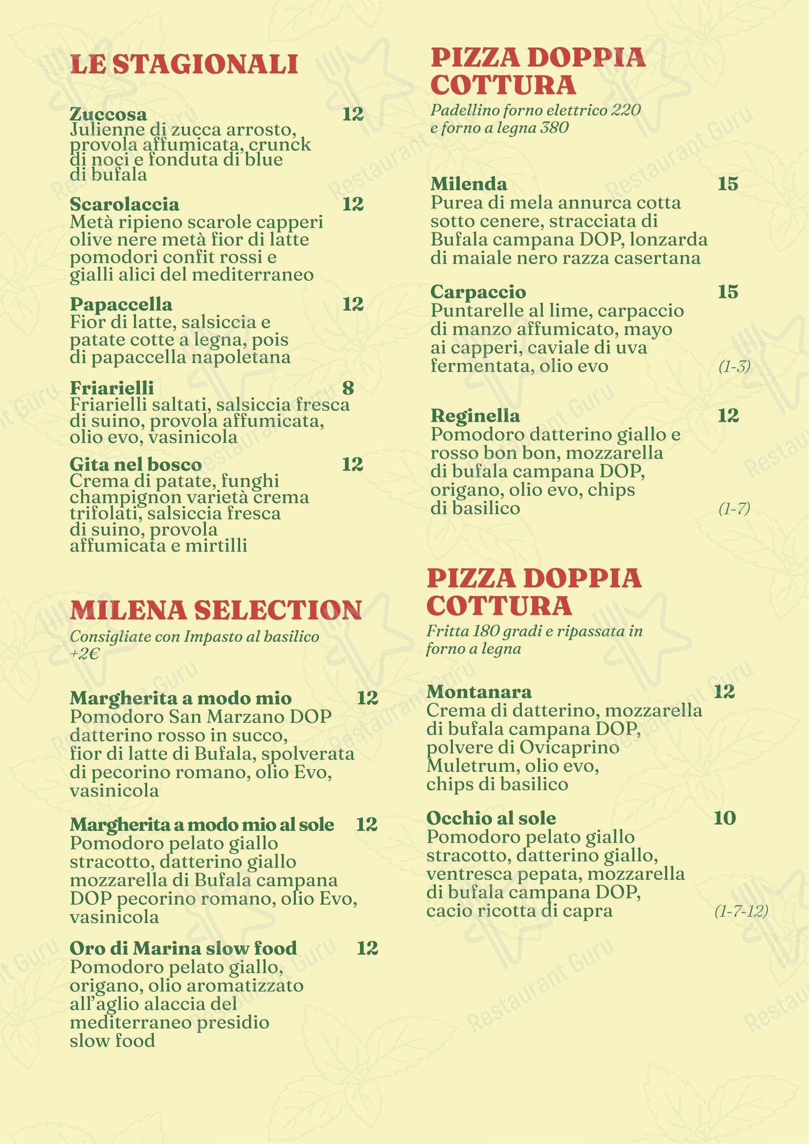 Menu bar per Verdevasinicola Cucina e Pizzeria d'Eccellenza in Eboli