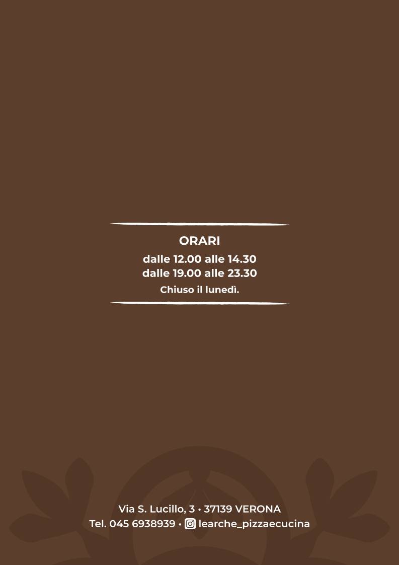 Menu di Le Arche-Pizza e Cucina 