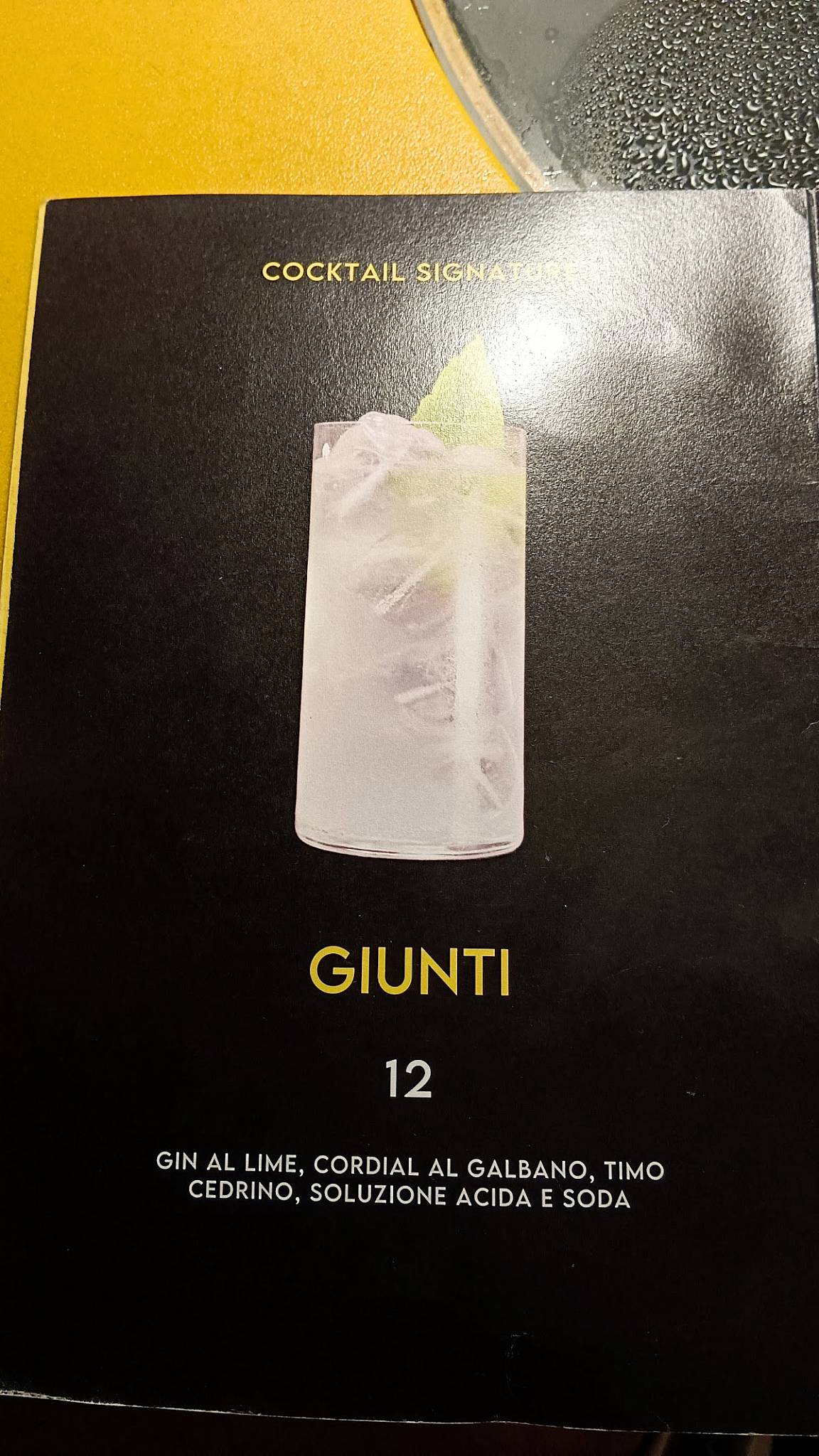 Menu di Giallo Viareggio 