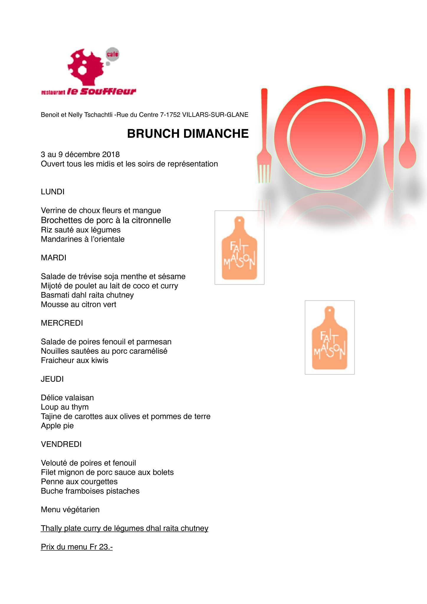 Menu di Le Souffleur 