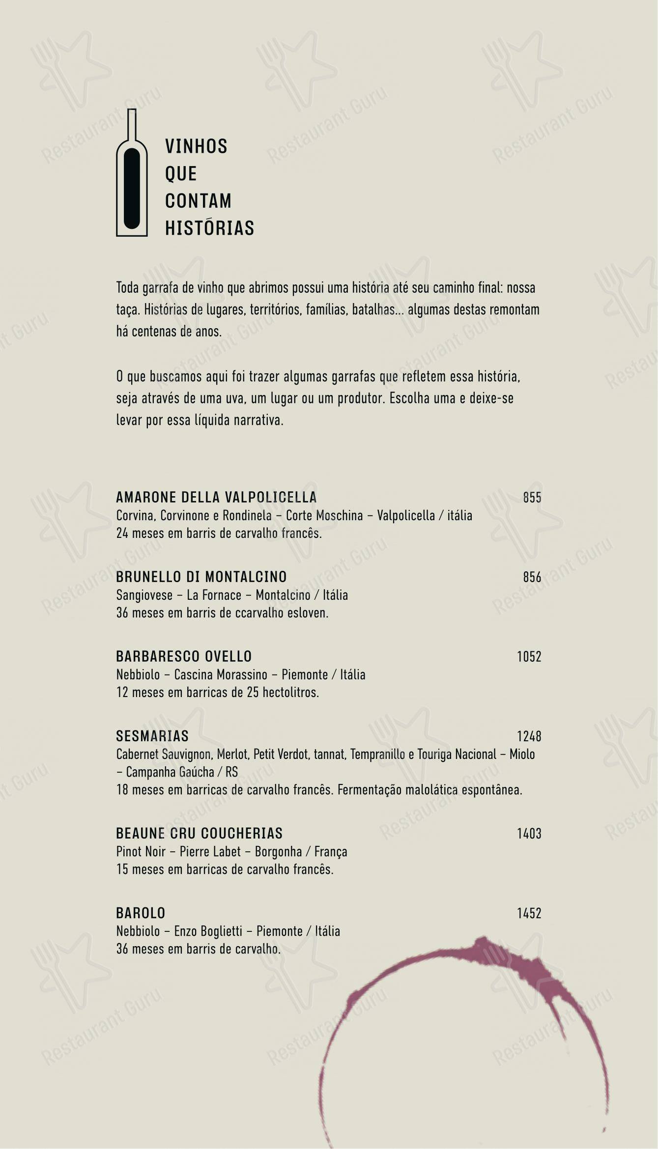 Vinolab - Menu