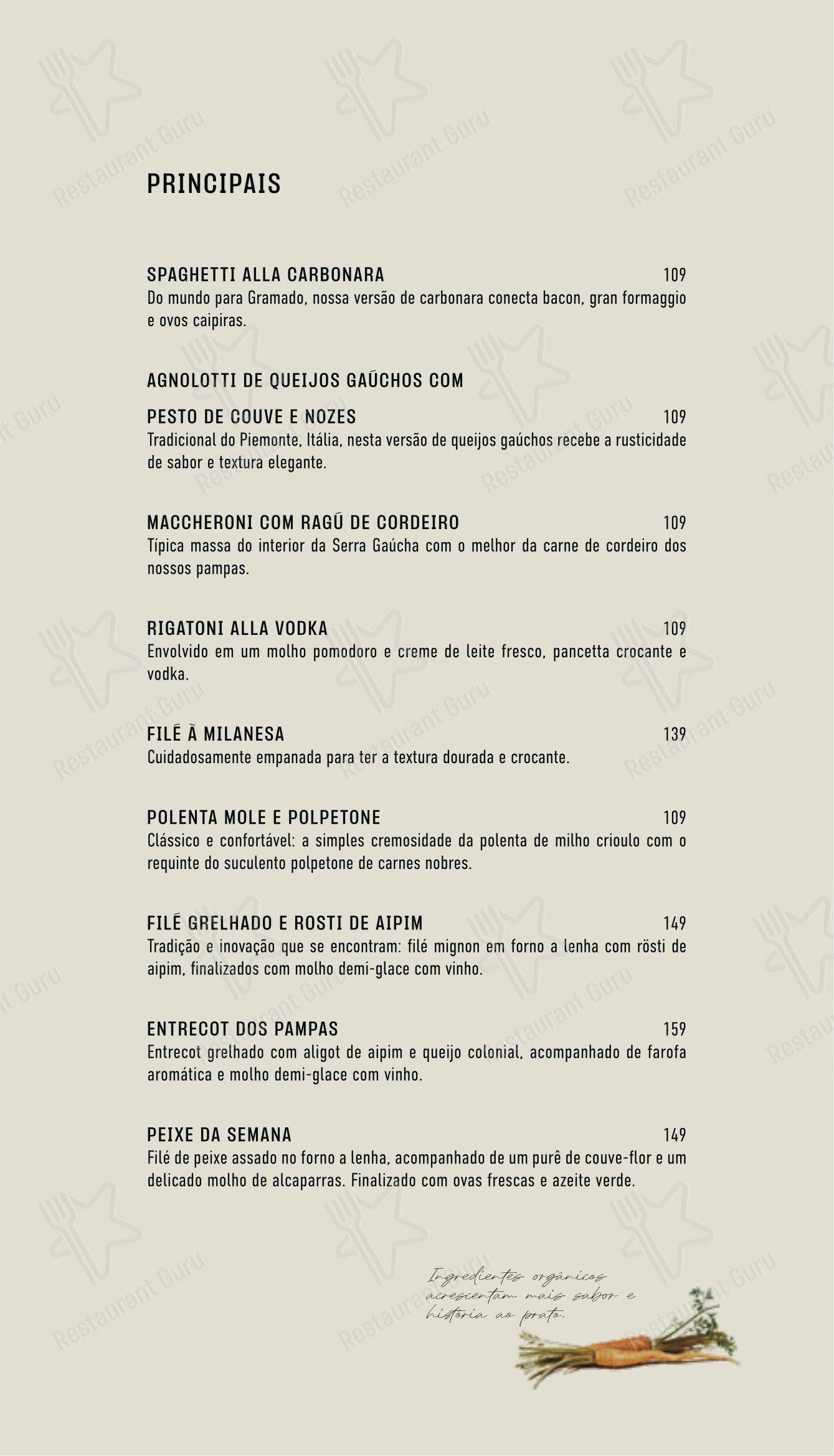 Menu para Vinolab restaurante