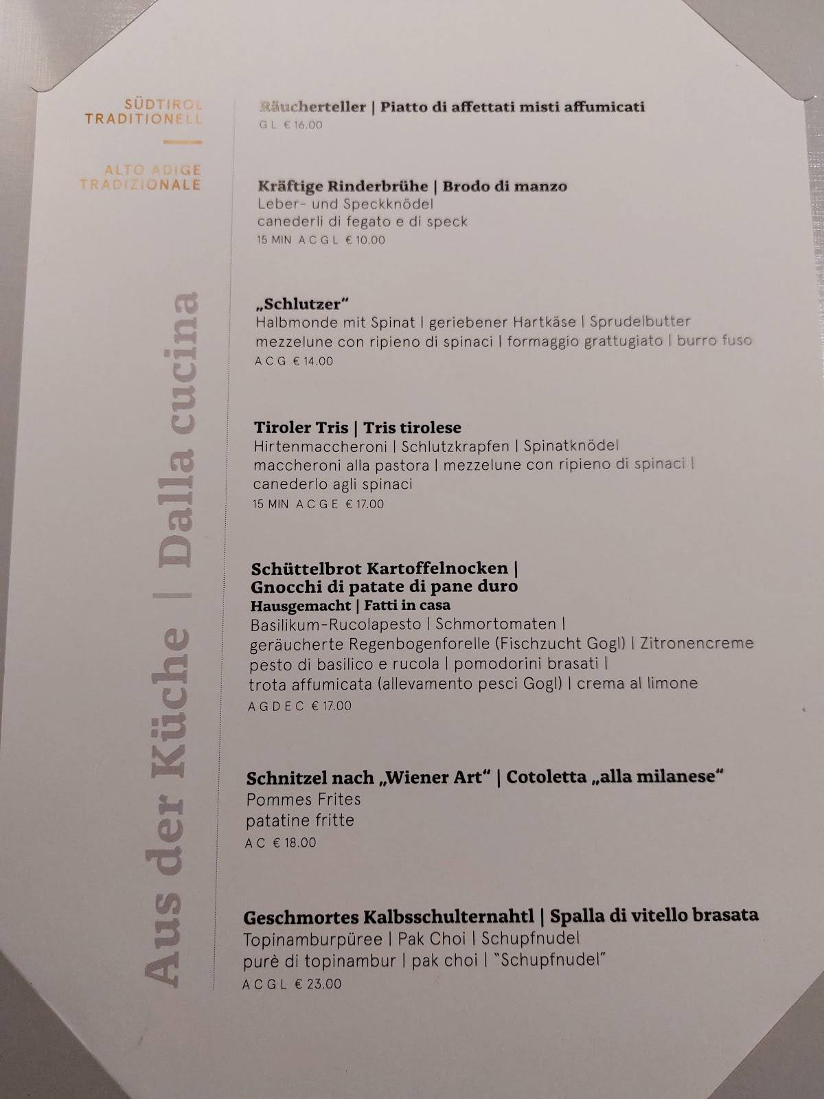 Menu di Restaurant Pizzeria Kolping 