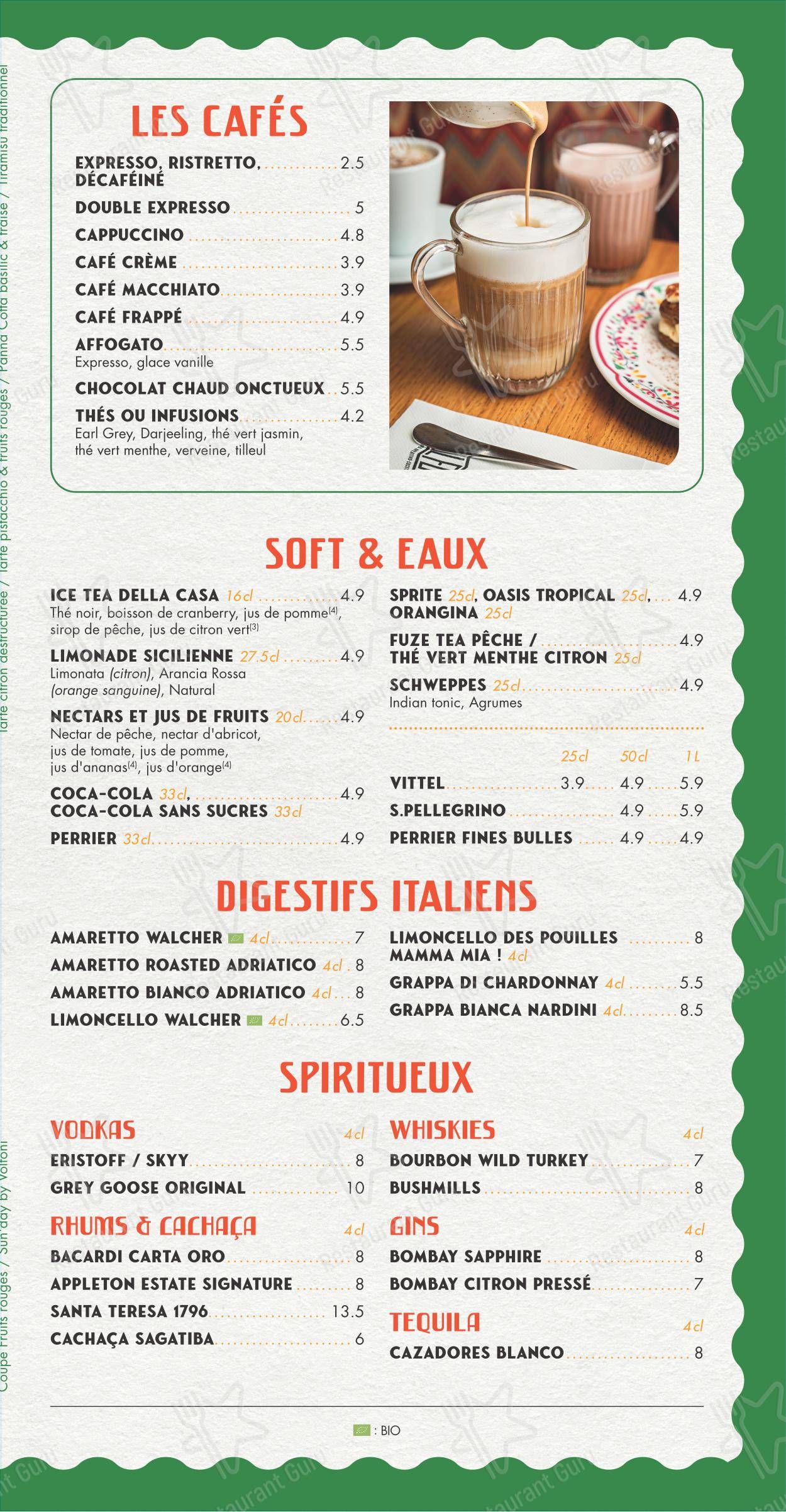 Menu pour Volfoni Boulogne-Billancourt - Menu