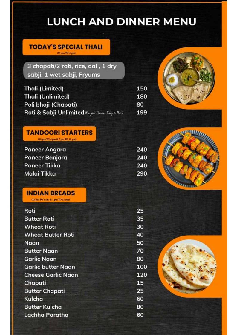 Vrundavan veg menu