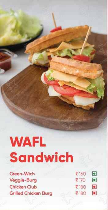 Wafl (Waffles In Amritsar) menu