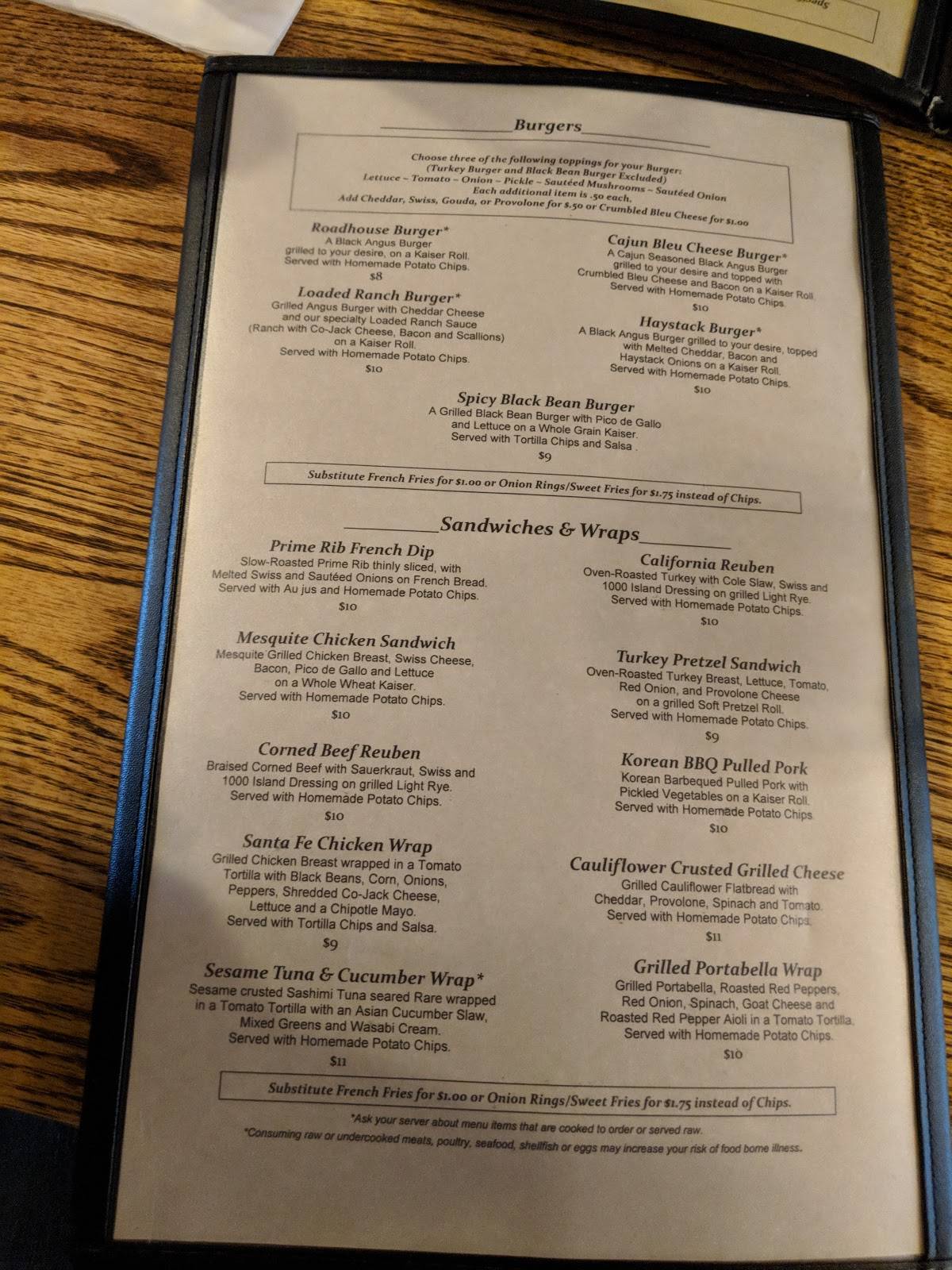 Menu at Walker Roadhouse pub & bar, Grand Rapids