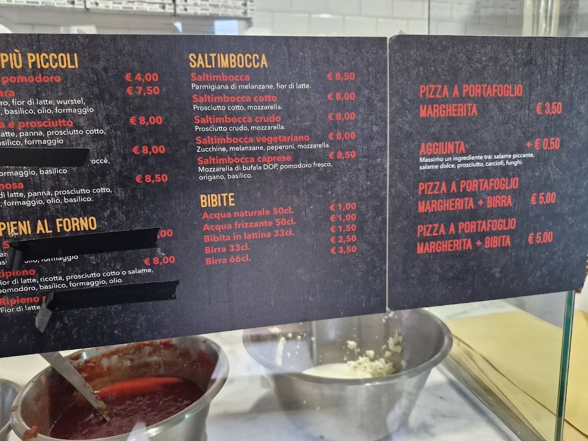 Menu di Wallet pizza 