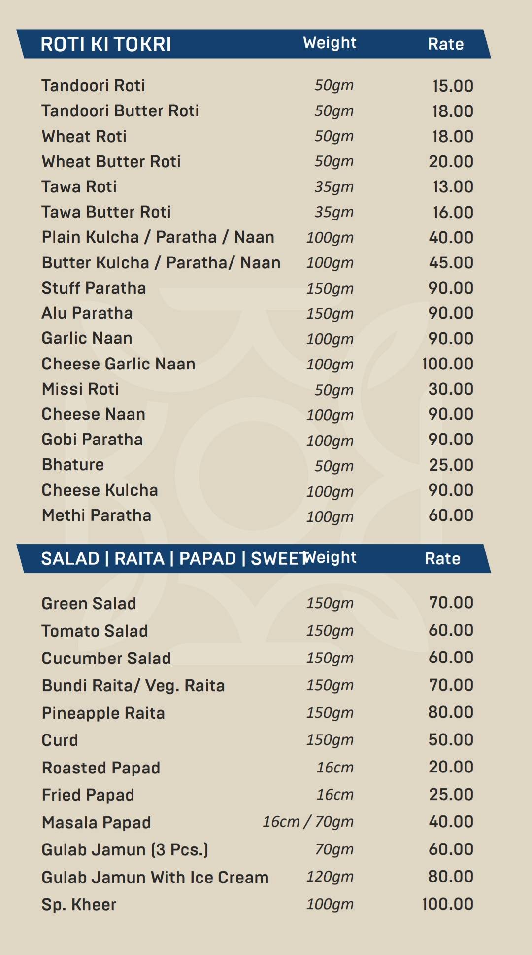 Way Wait Restaurant menu