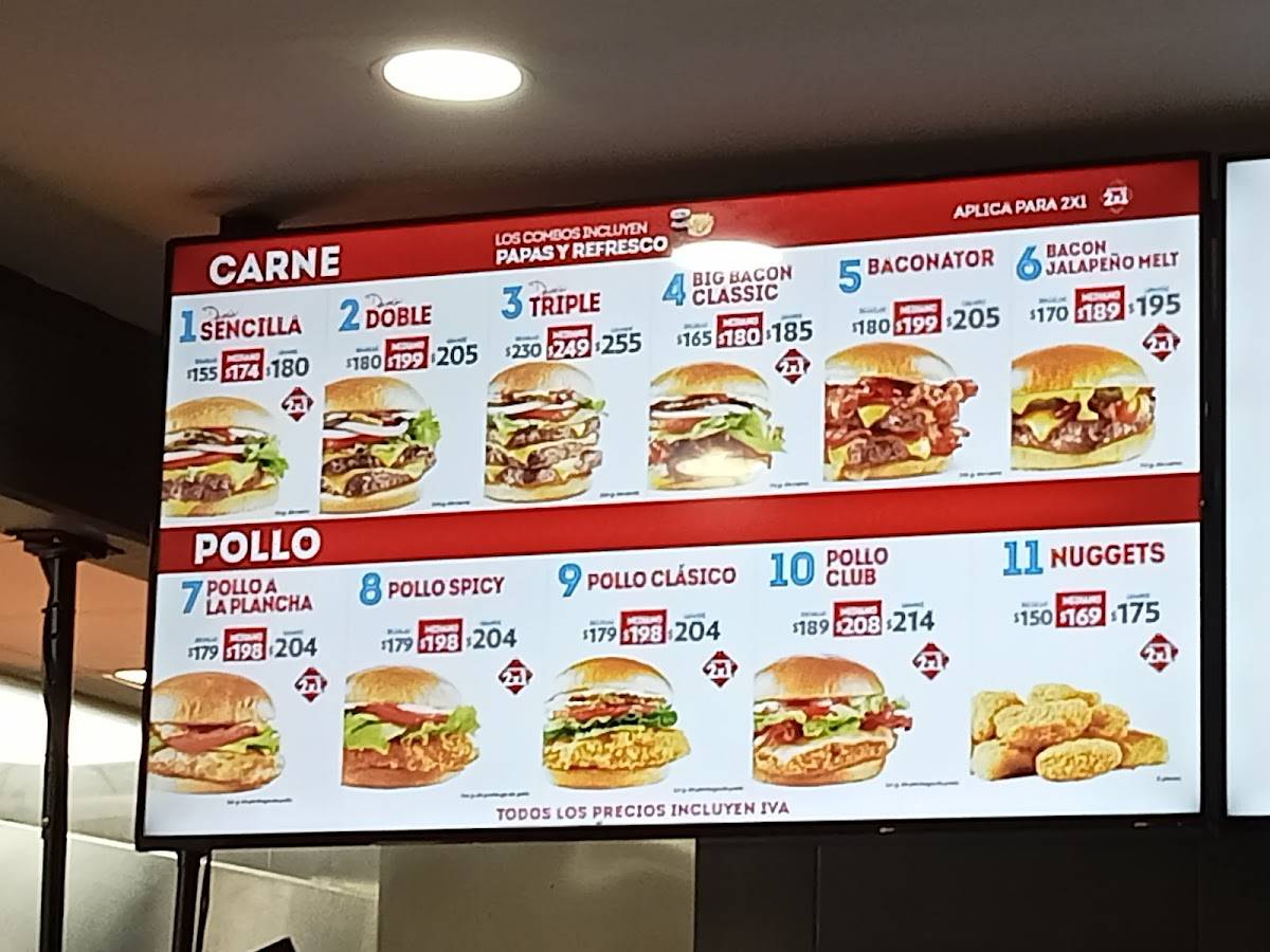 Carta del restaurante Wendy's Pinocelli, Ciudad Juarez