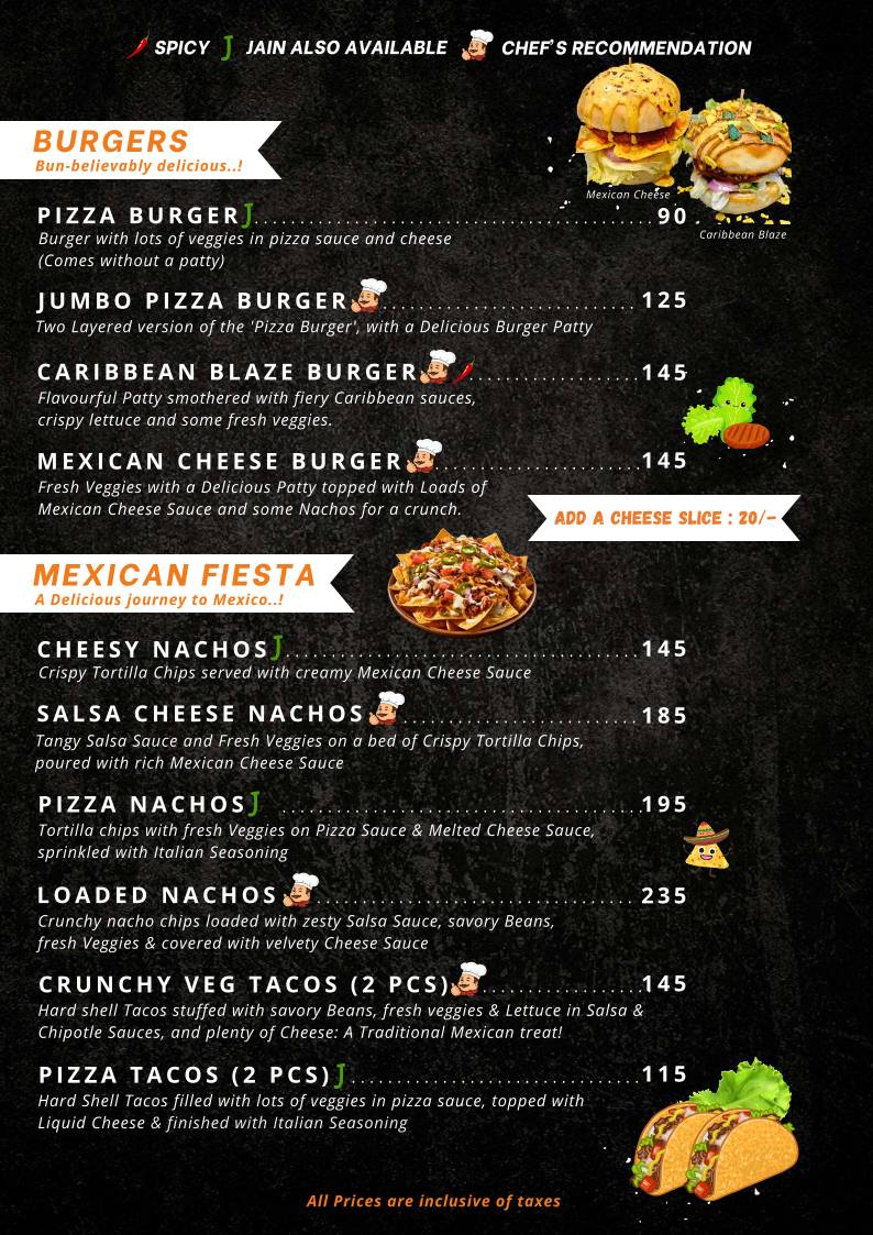 Whatt the Pizza menu