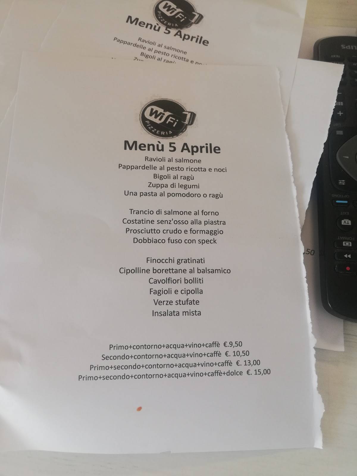 Menu di Wi Fi Cafe RistoPizzeria 