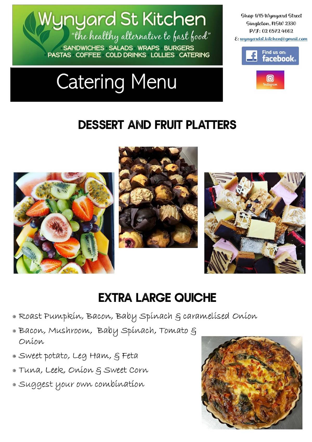 Menu at Wynyard St. Kitchen fast food, Singleton
