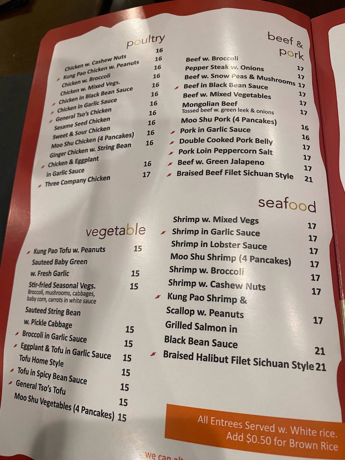 Menu at Ya Ya Noodles Chinese Restaurant, Montgomery