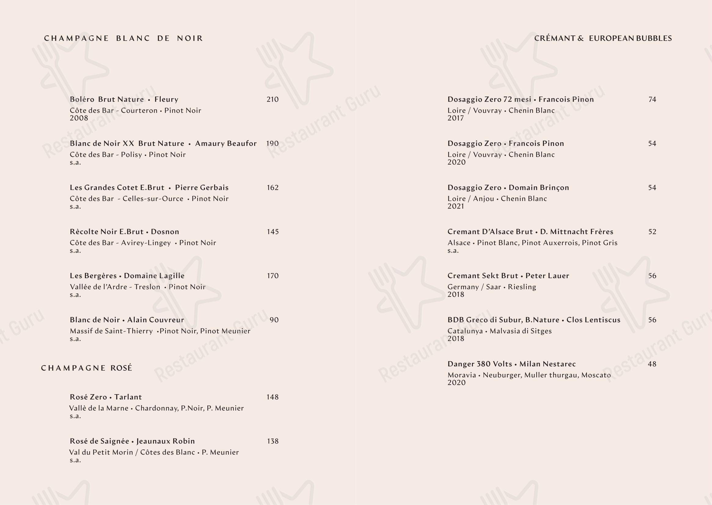 Yapa in Milano - Menu bar