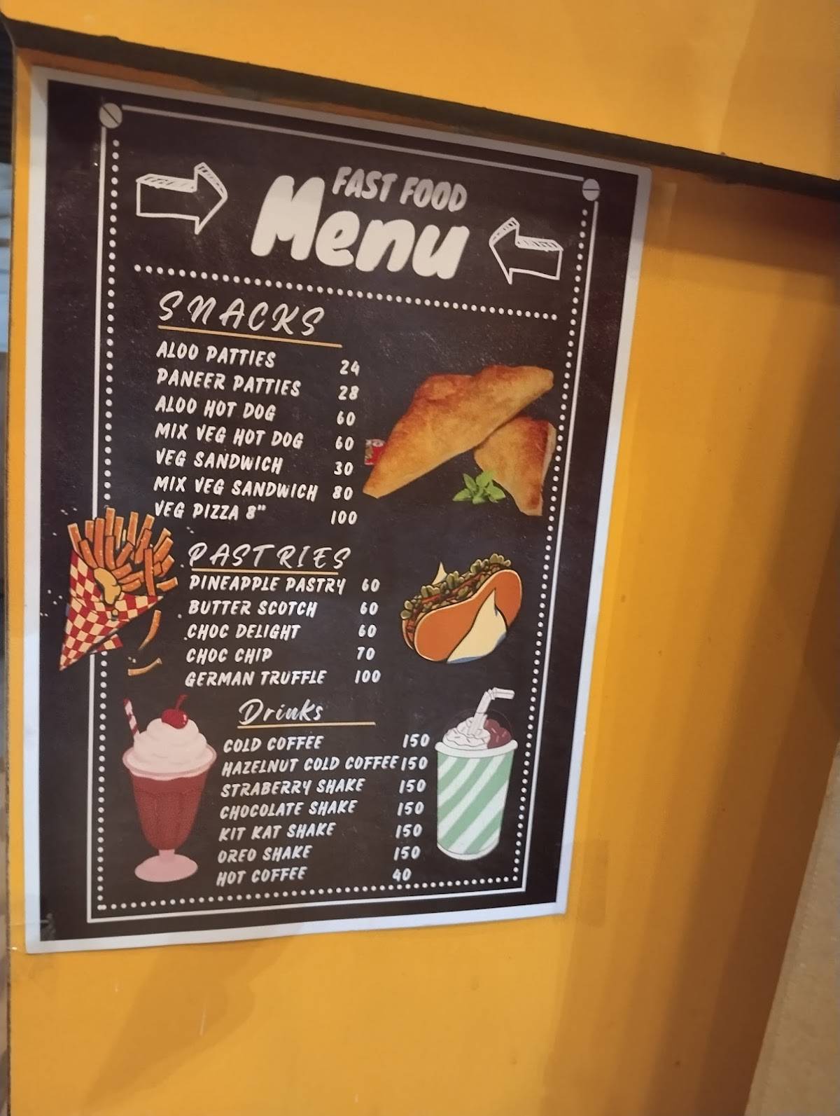 Yellow Bakery menu