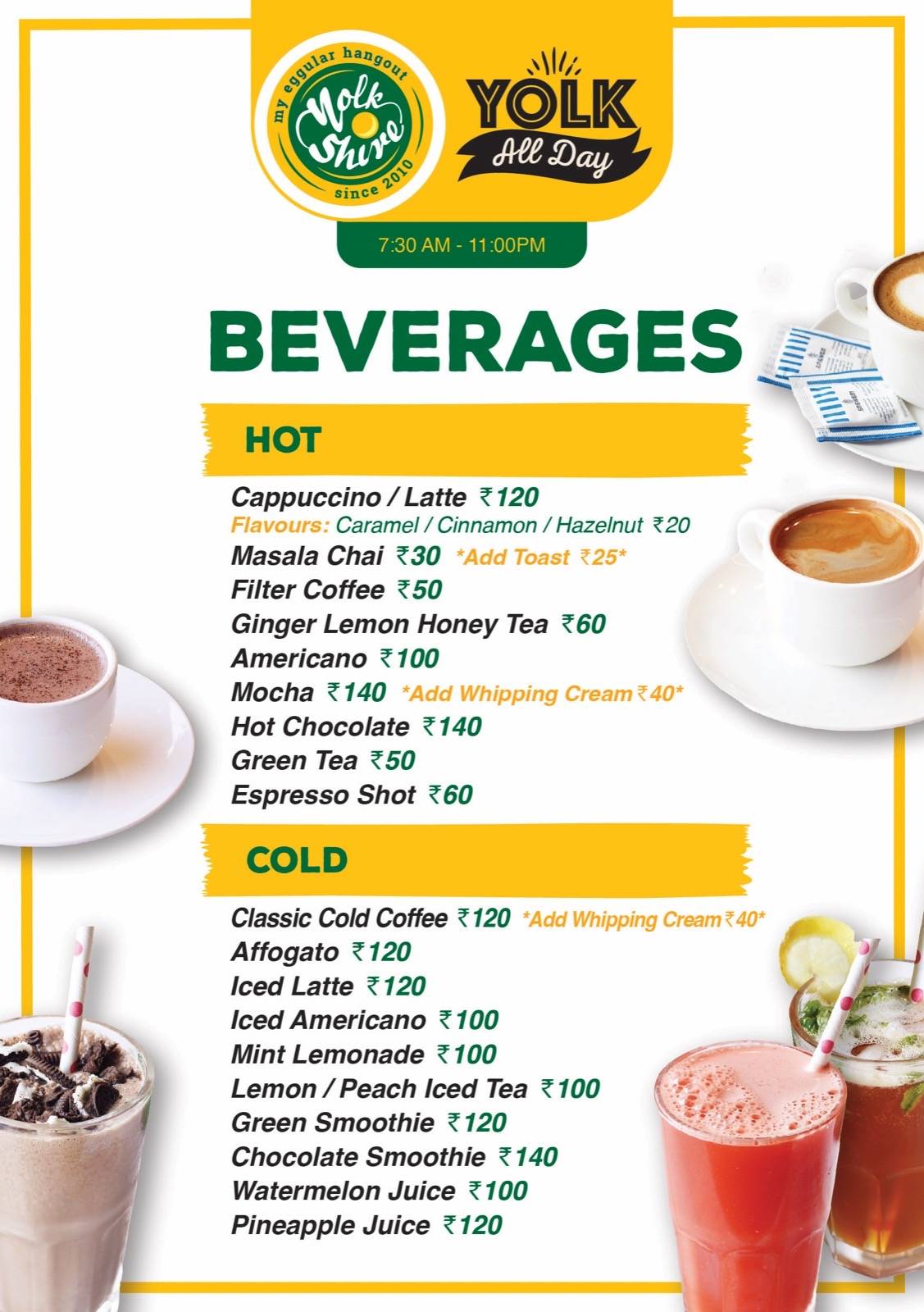 Yolkshire Kothrud menu