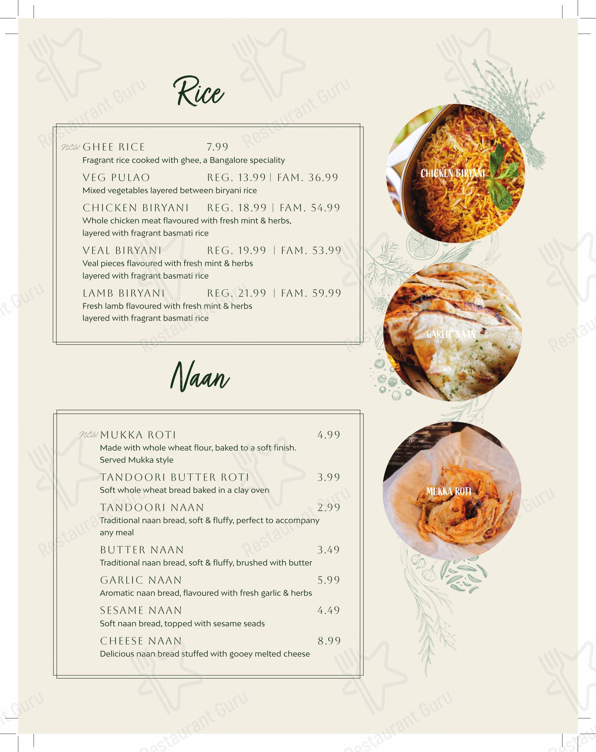 Menu pour Zauq Mississauga - Halal Pakistani, Indian & Hakka Cuisine - Menu