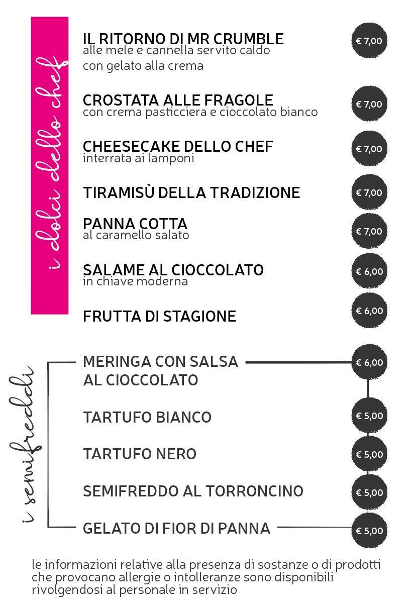 Menu di ZeroUno 