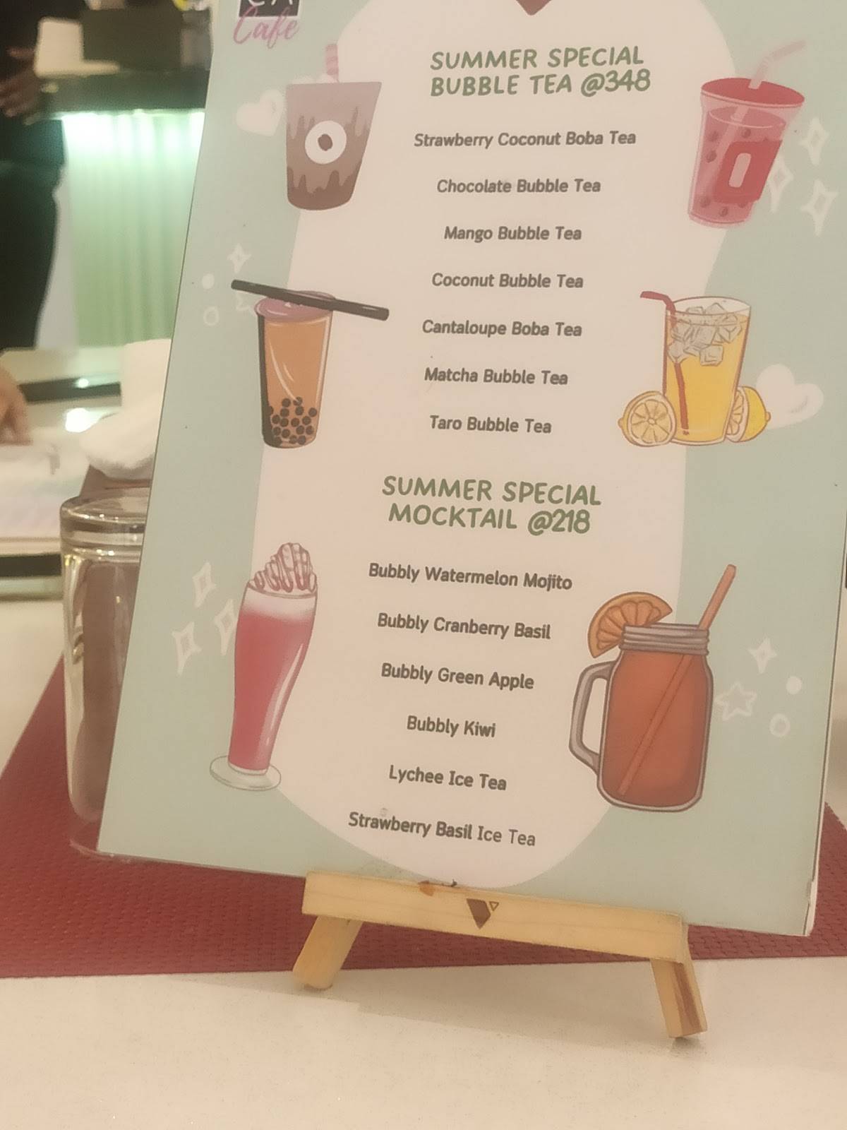 Zoca Cafe Mohali menu