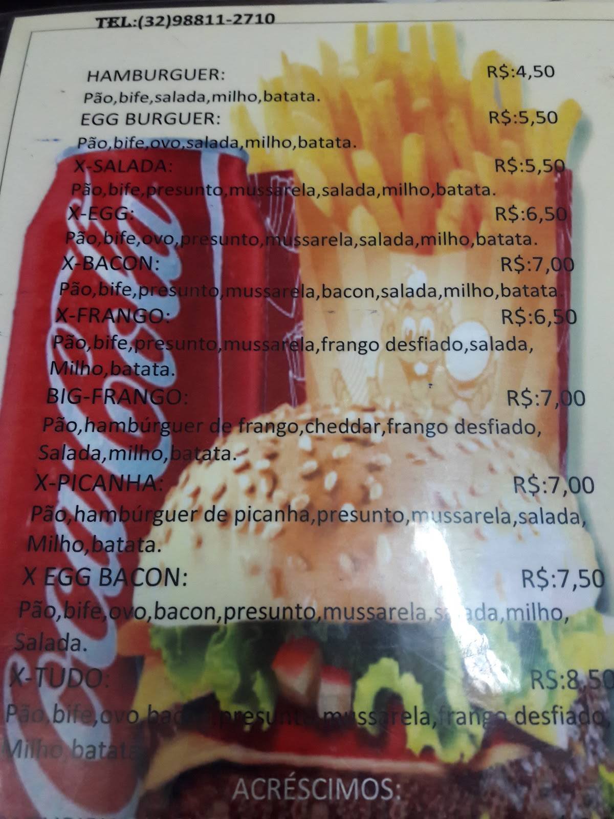 bar do juninho (Senhora das Dores) cardápio