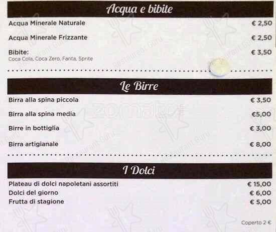 Menu de Napoli 1820 Pizzeria - Milano