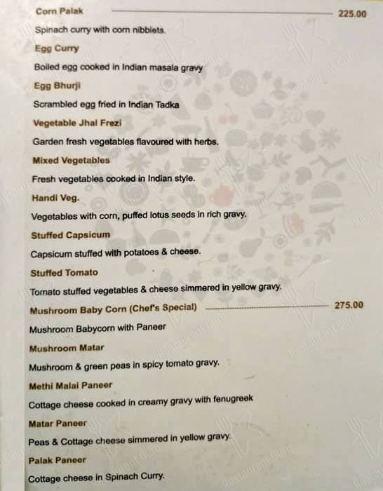 Cresent Villa menu