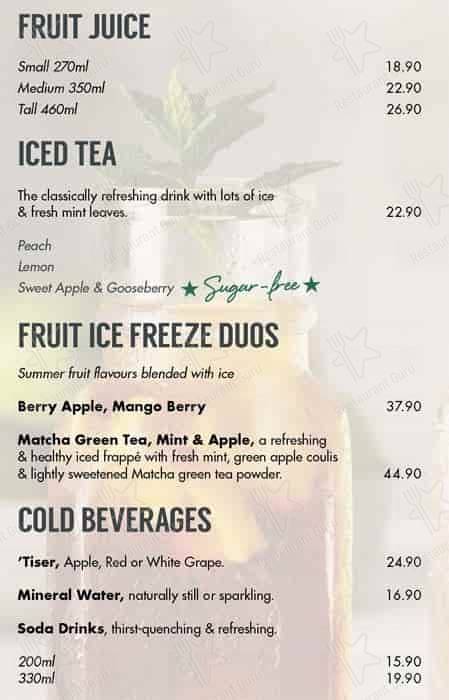 Mugg & Bean menu