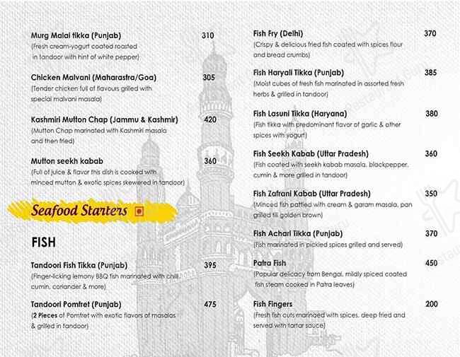 Kali Mirch Cafe & Restaurants menu
