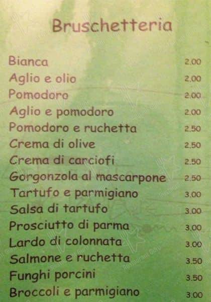 Menu de Ristorante La Piazzetta