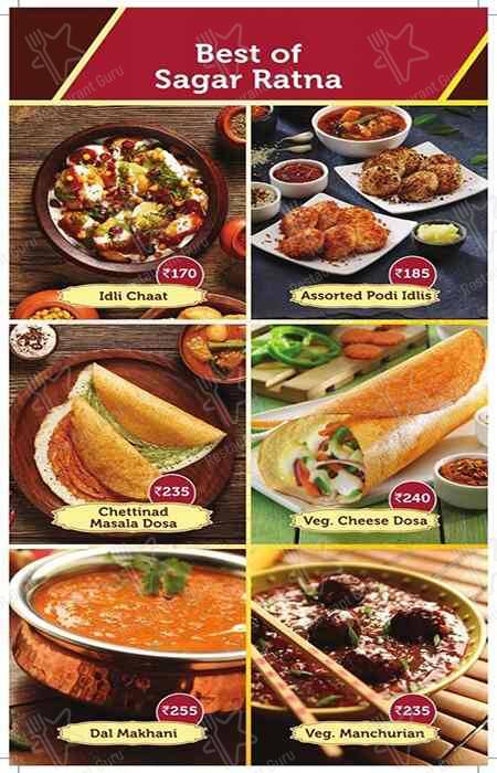 Sagar Ratna menu