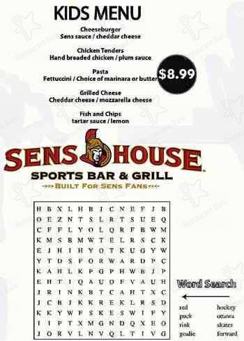 Menu de Sens House