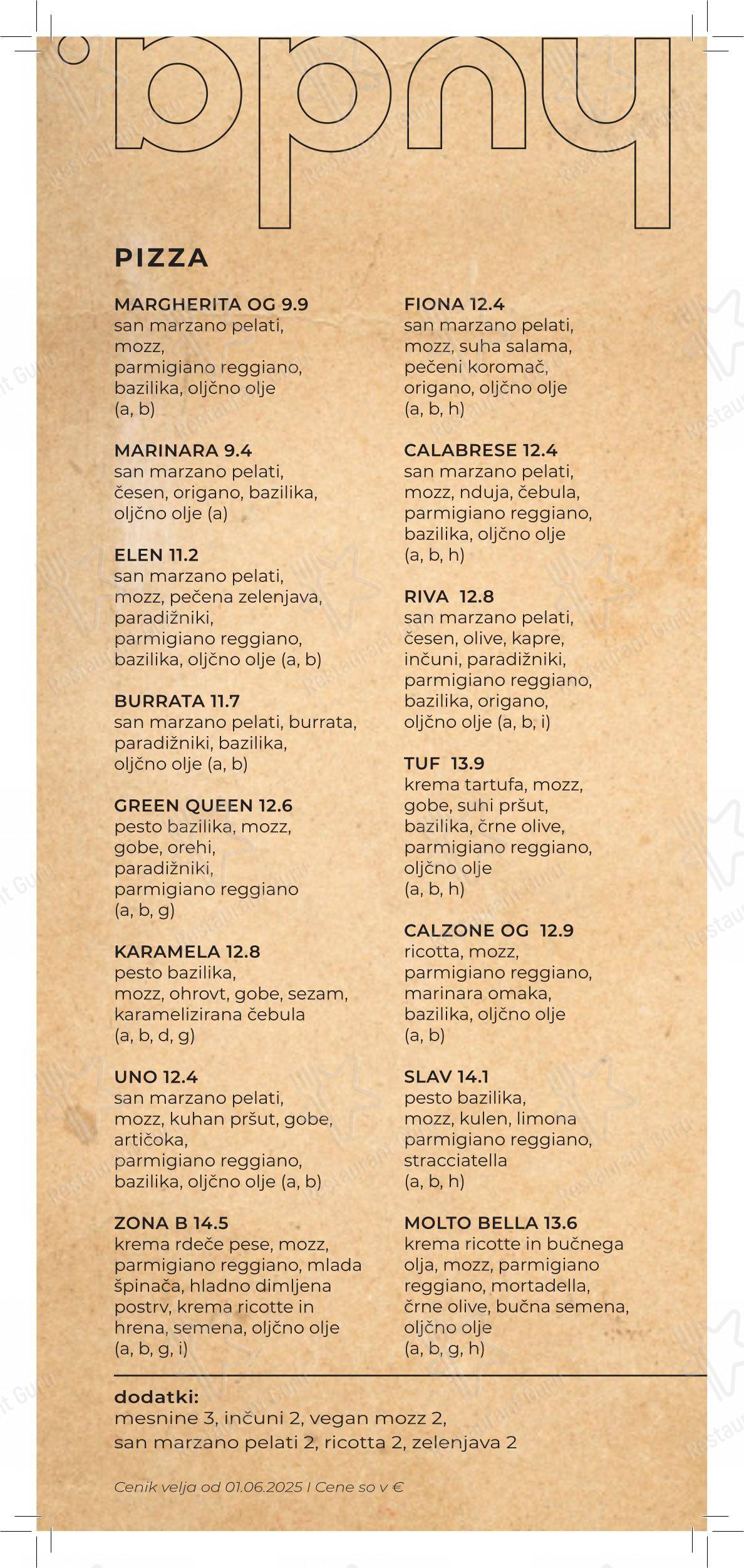 huda. in Brežice - Menu bar
