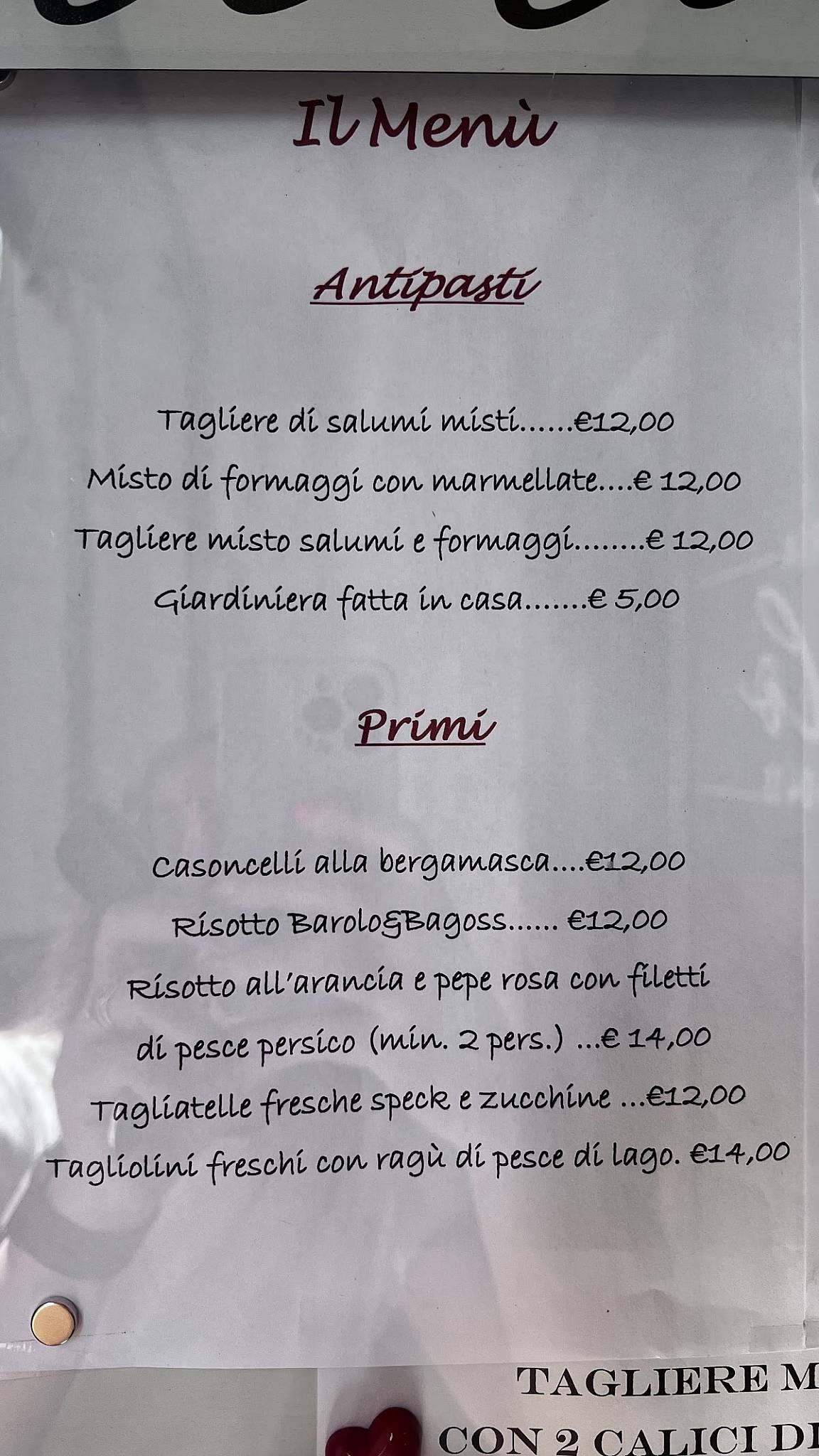 Menu di il Circolo 