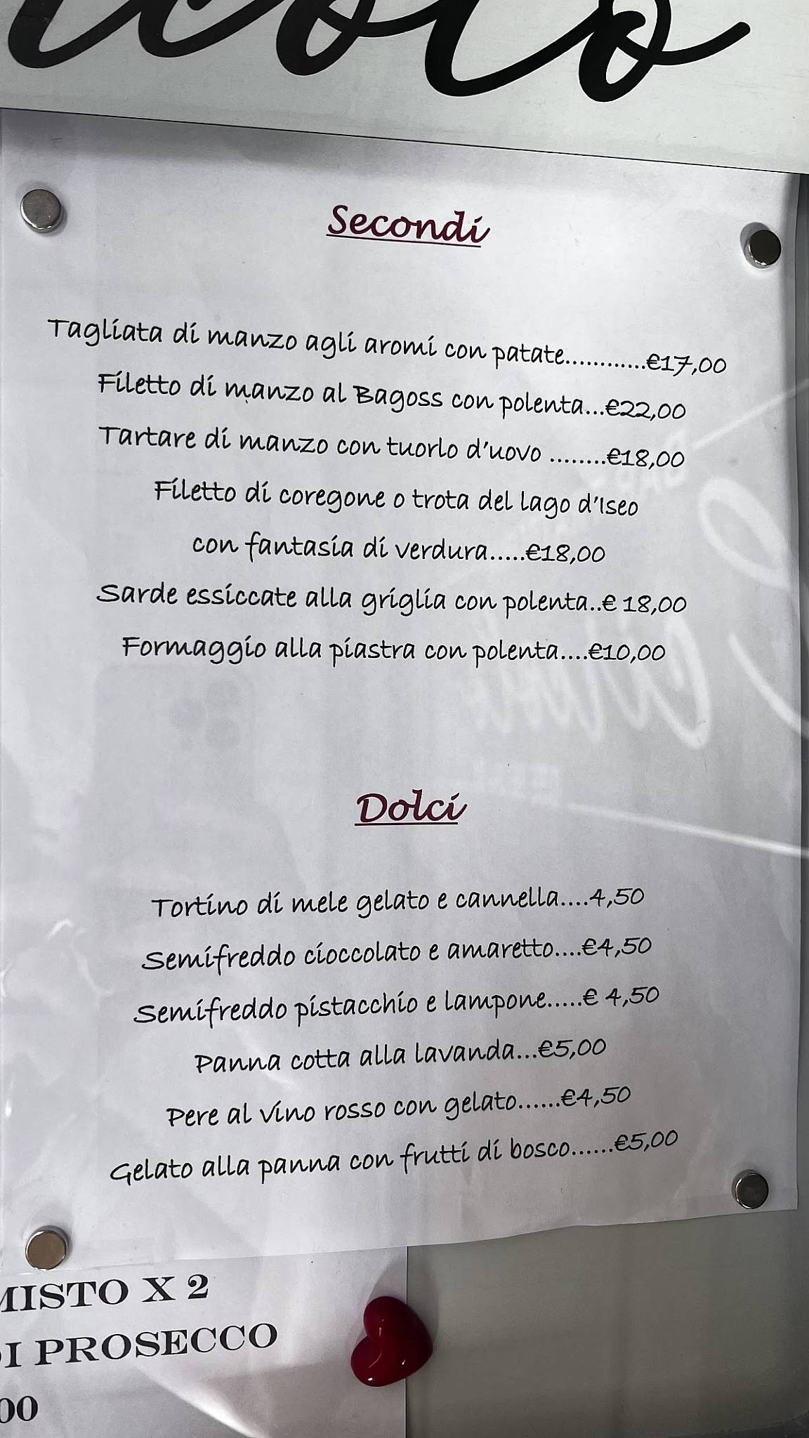 Menu di il Circolo 