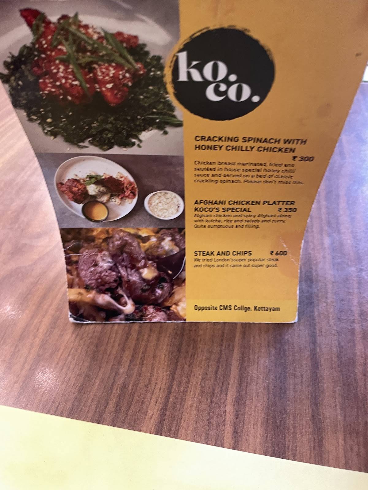 ko.co. kottayam company menu