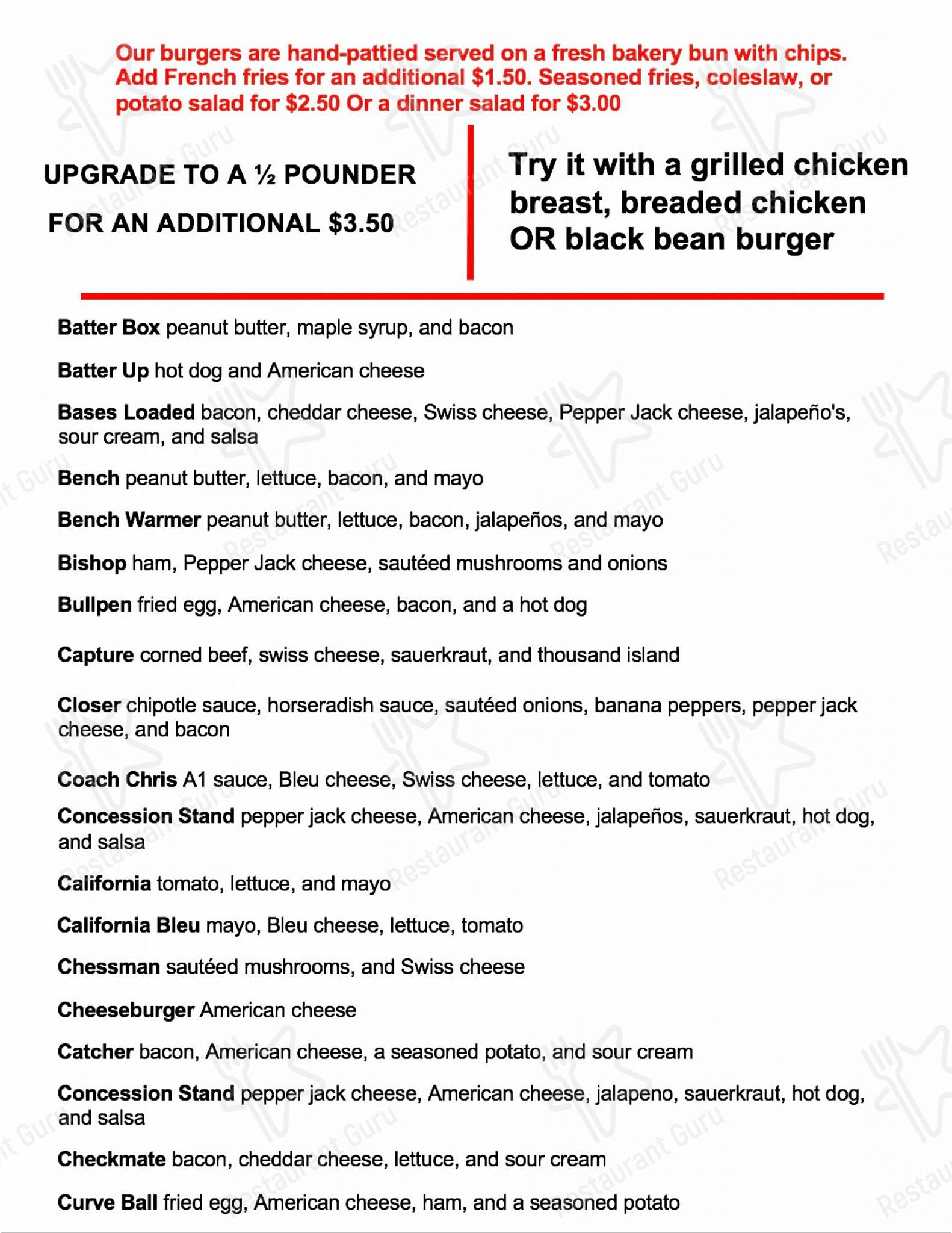 Menu at King's Place Bar and Grill, Miesville