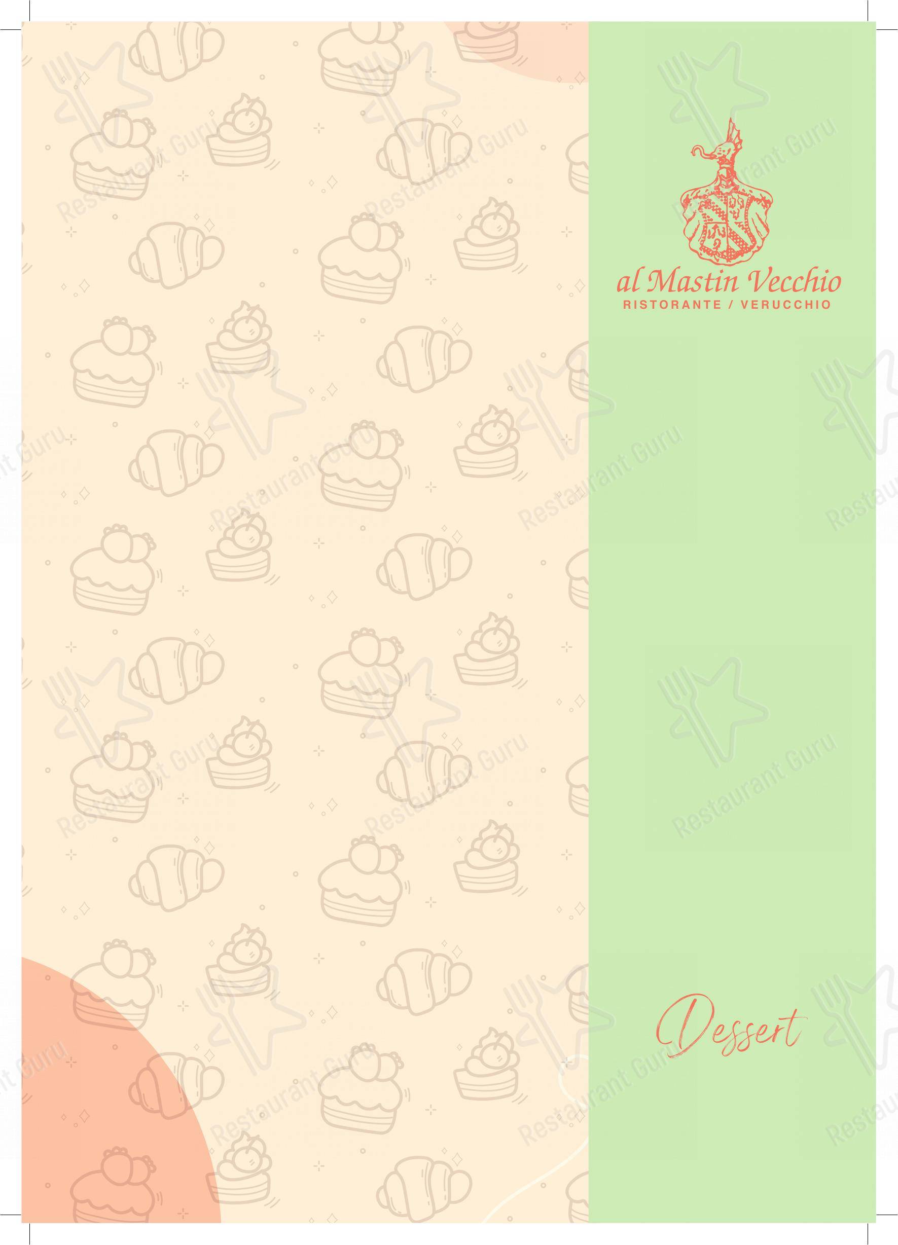 Основное меню per Al Mastin Vecchio in Verucchio