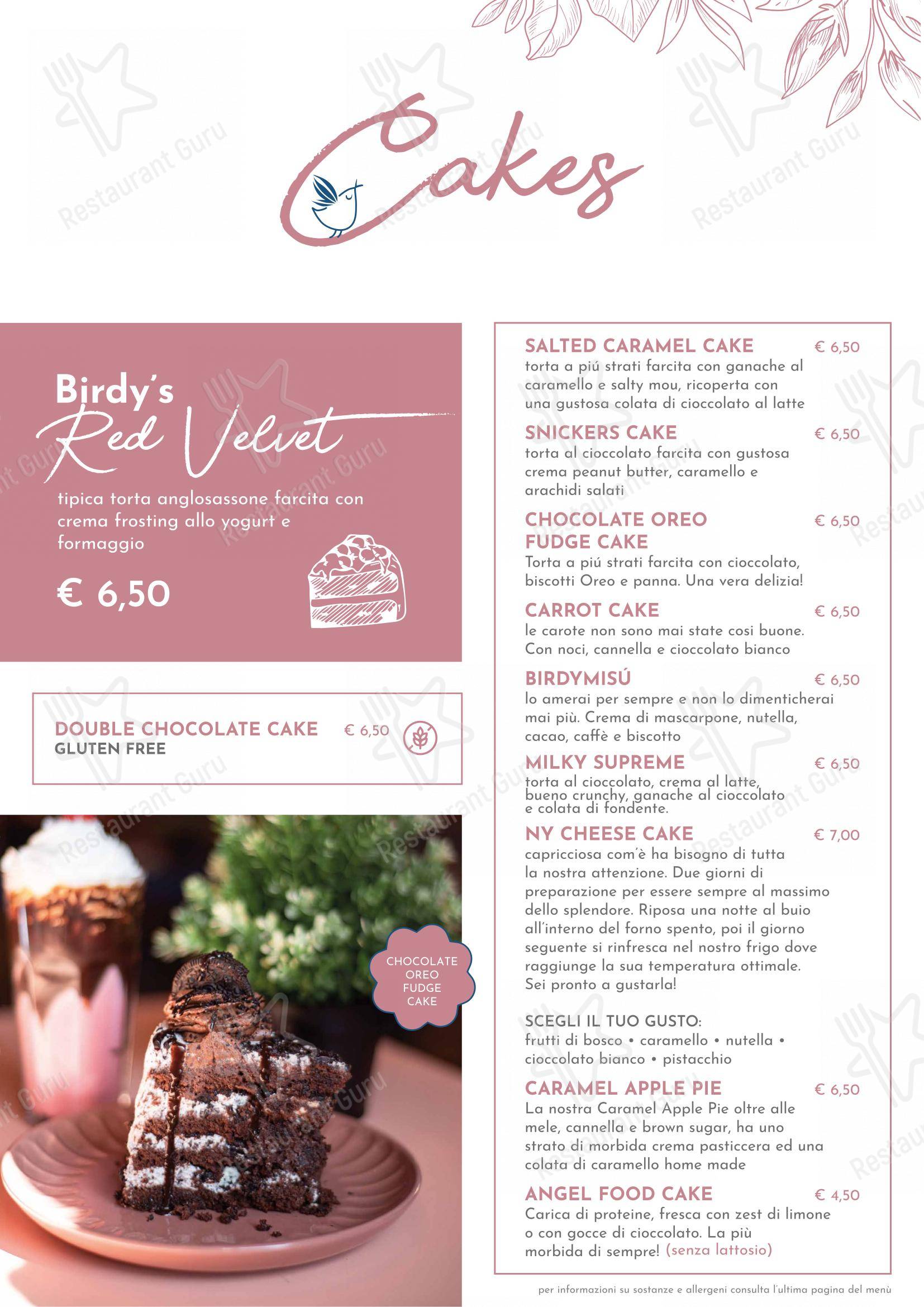 Menu di Birdy The Bakery - Portici - Menu