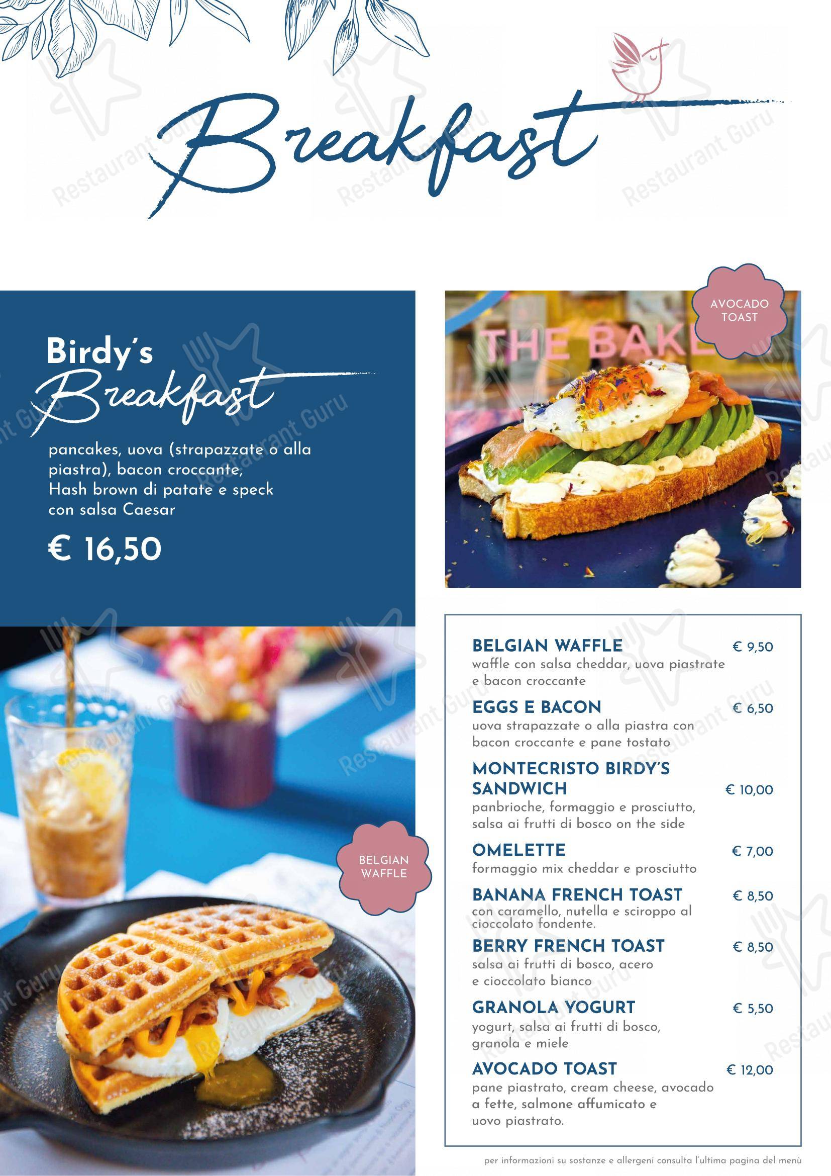 Menu di Birdy The Bakery - Portici - Menu