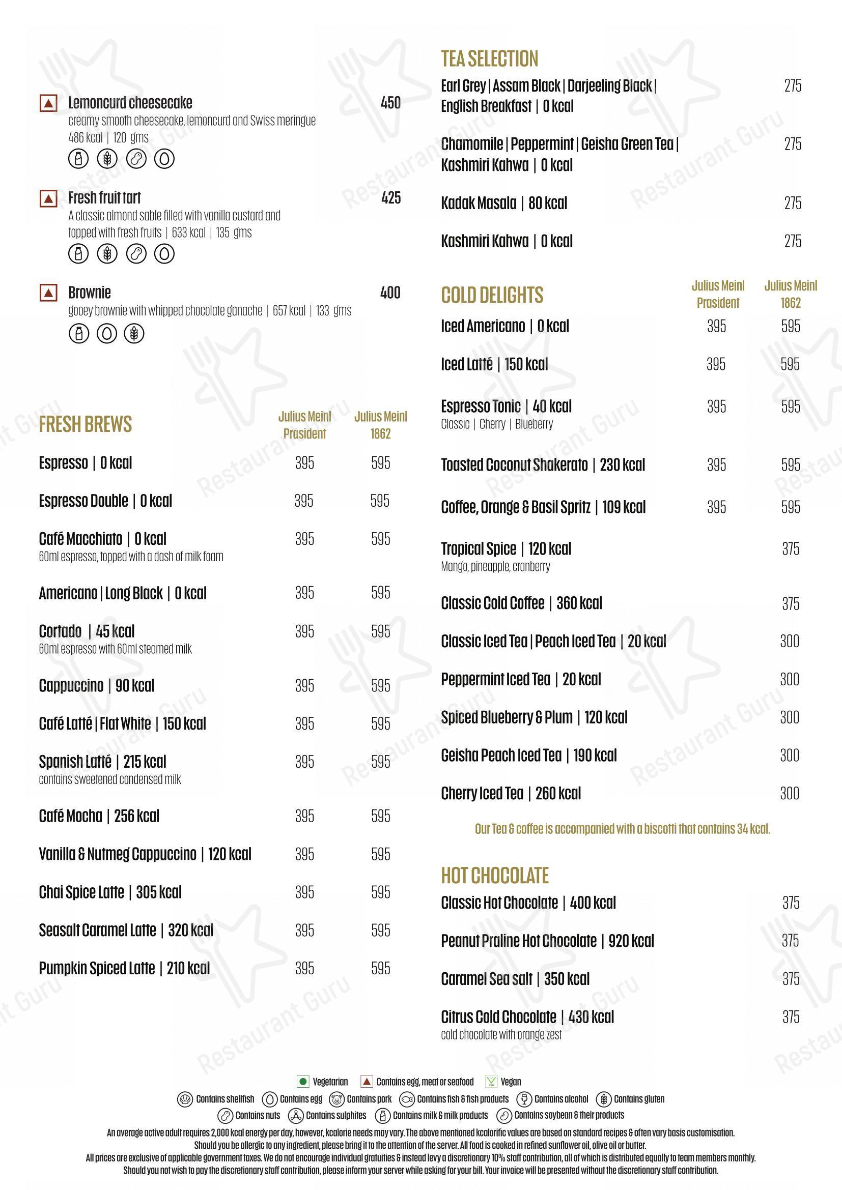 COU COU by Oberoi - Menu bar