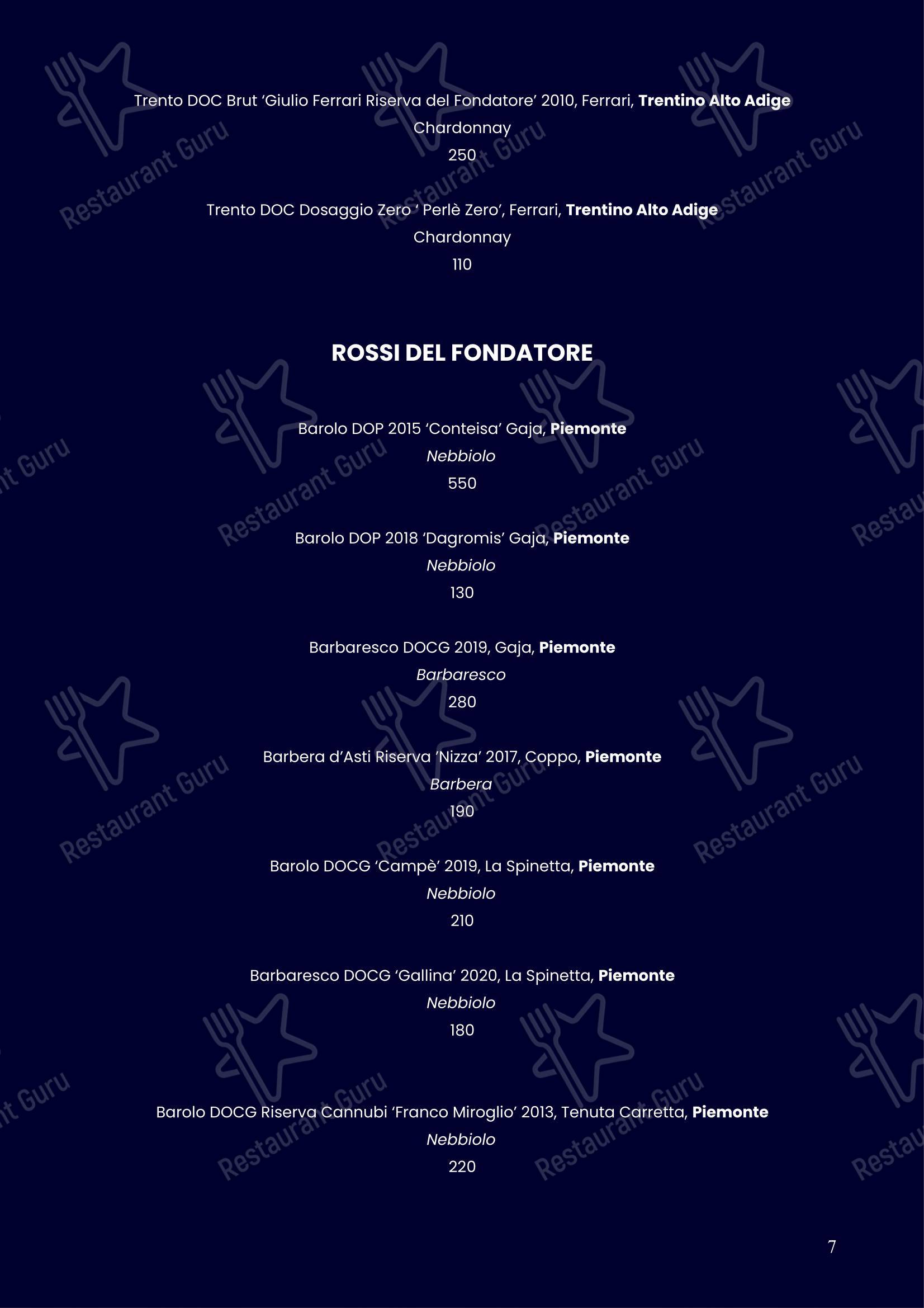 Основное меню per Cantine MILANO - WINE & RESTAURANT pub & bar