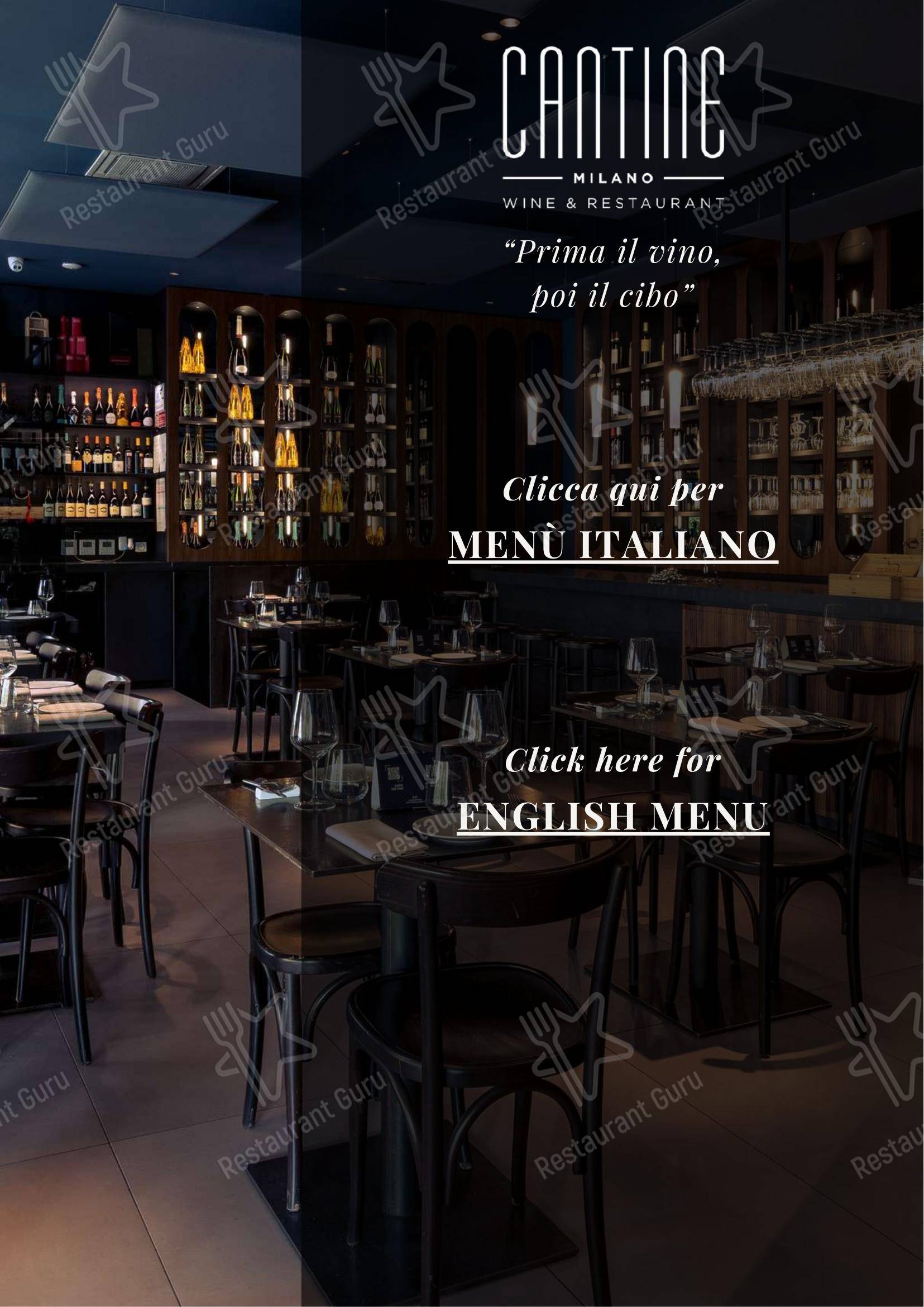 Ночное меню per Cantine MILANO - WINE & RESTAURANT pub & bar