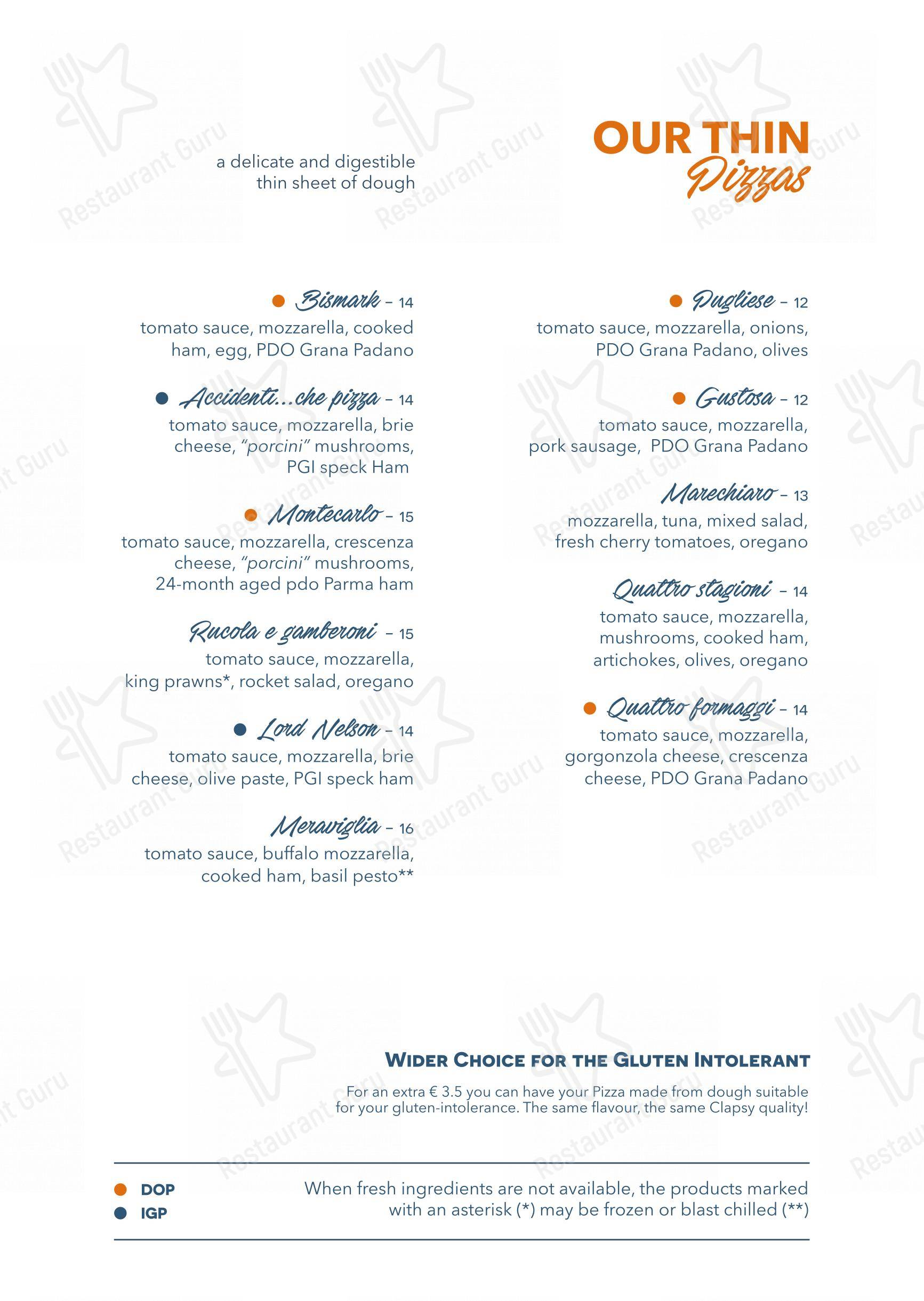 Lunch Menu per Clapsy Alassio in Alassio