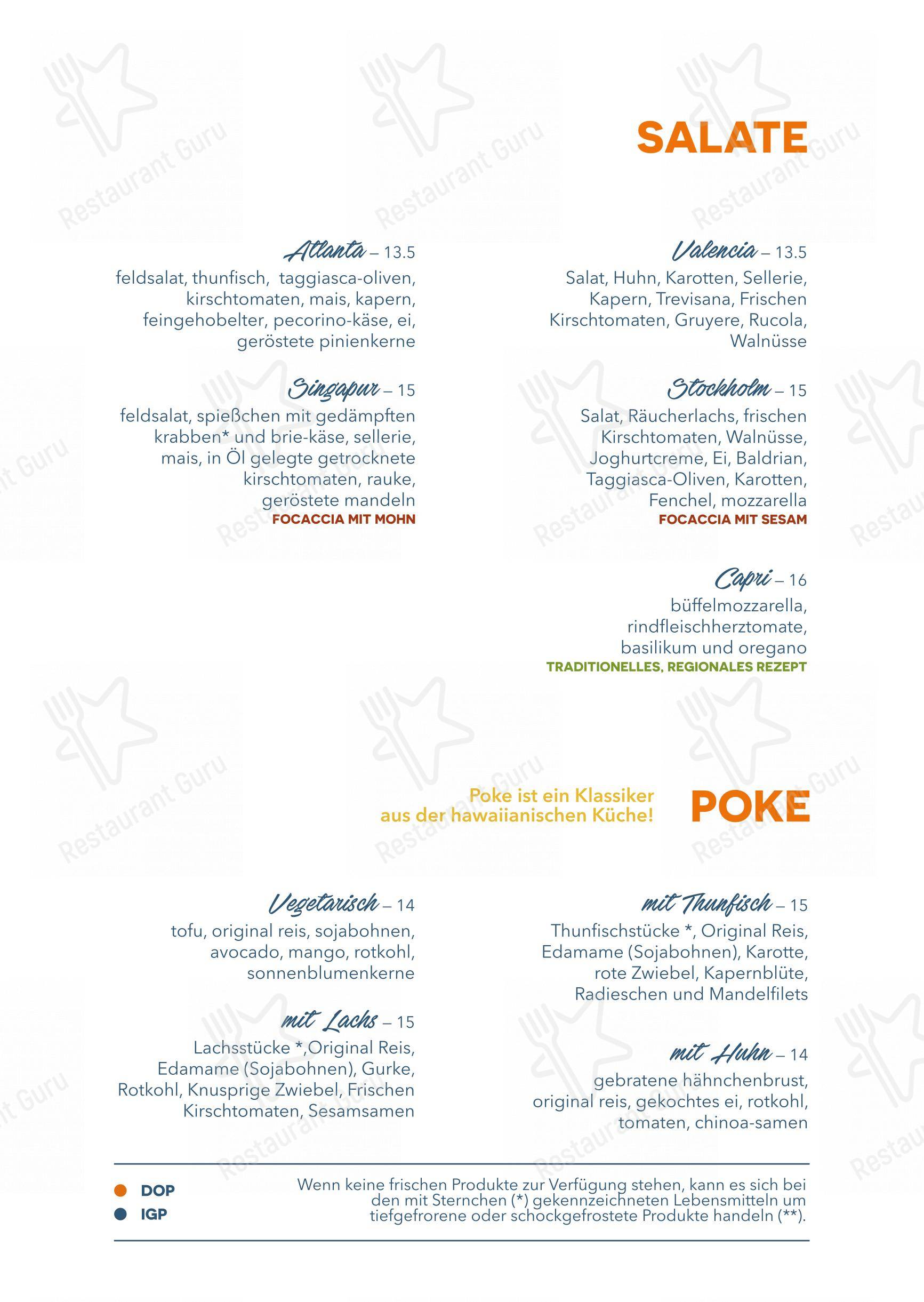 Menu di Clapsy Alassio - piatti e bevande